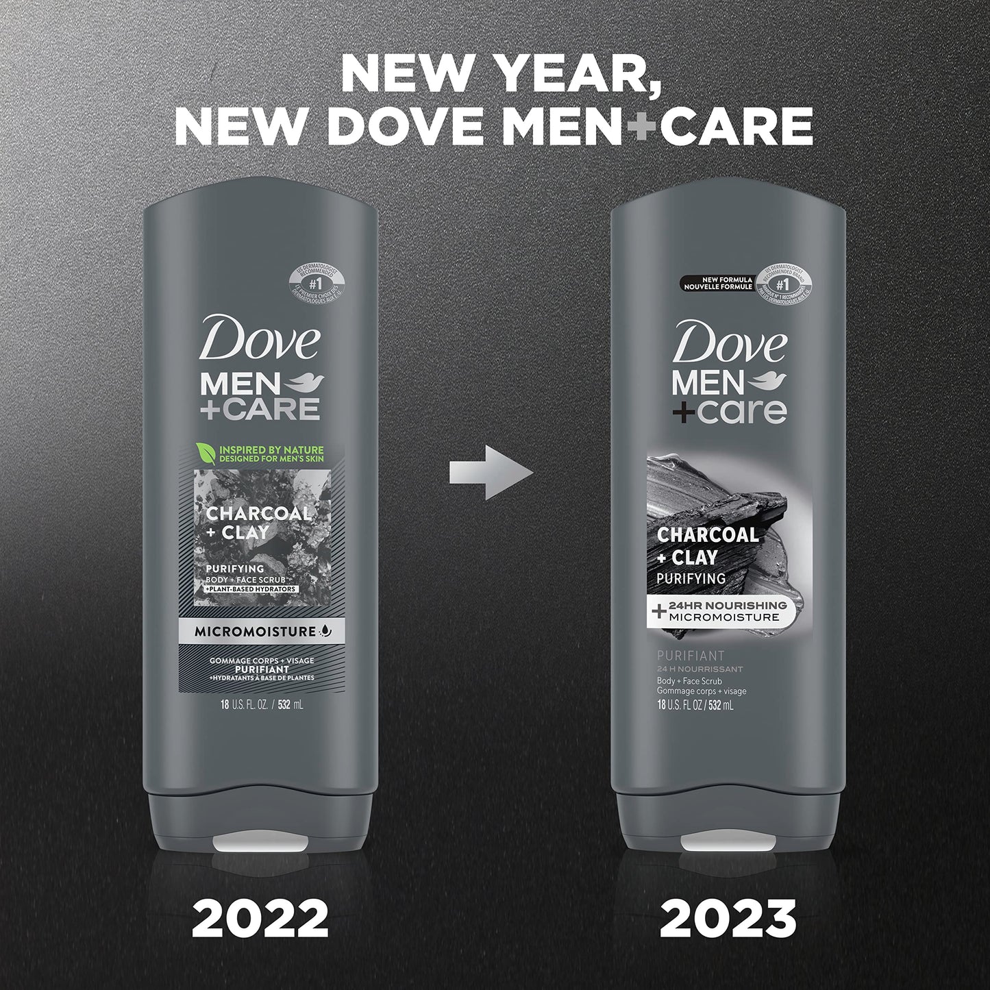 DOVE MEN + CARE Body Wash Sandalwood + Cardamom Oil to Rebuild Skin in the Shower & Elements Body Wash Charcoal + Clay