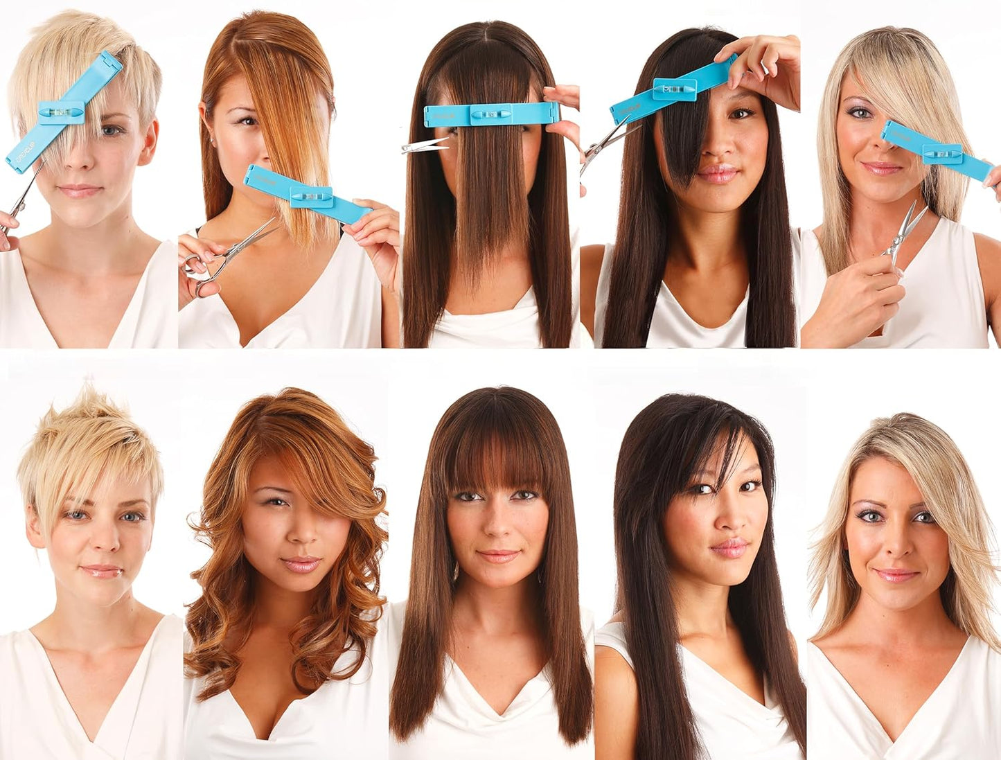 CreaClip Hair Cutting Tool - Bangs & Layers Trimming Guide | Scissors & Comb Set for Kids
