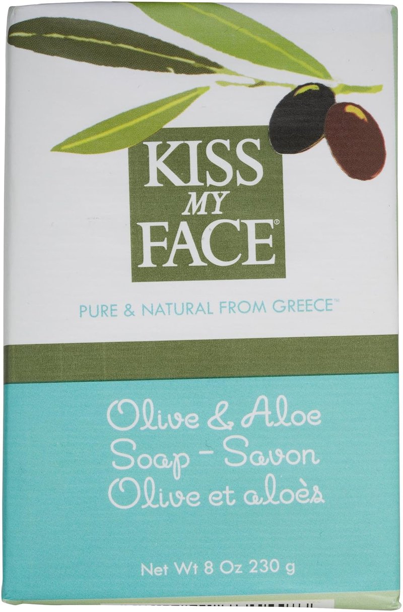 Kiss My Face Pure Olive Oil Soap - Moisturizing Aloe Vera Bar Soap | 8 oz, 8 Pack