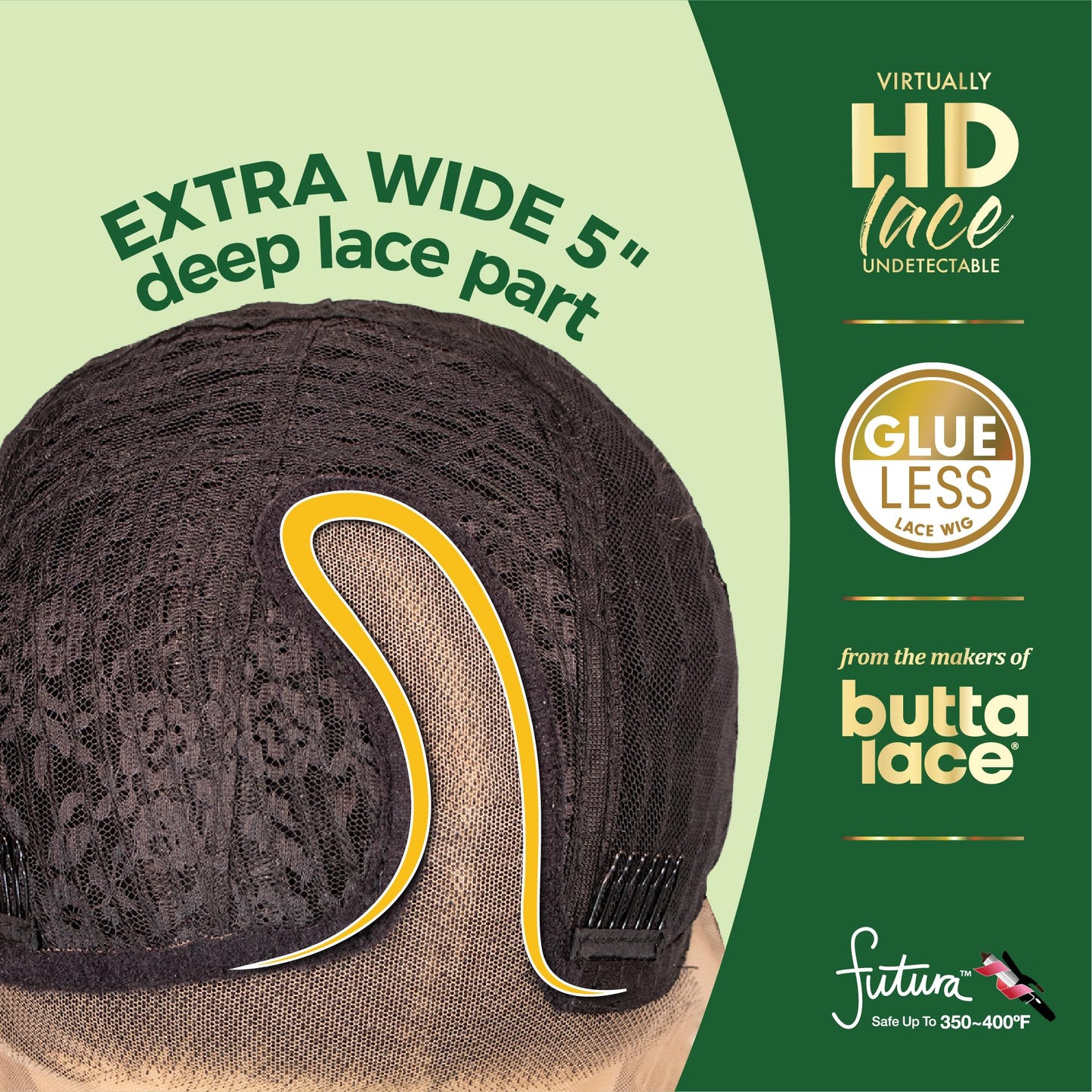 Sensationnel Chicbob Lace Frontwig - Lob Unit 7 Face Framing Glueless Wig Wide 5 Inch Deep Part Synthetic Preplucked Hairline (1 JETBLACK)