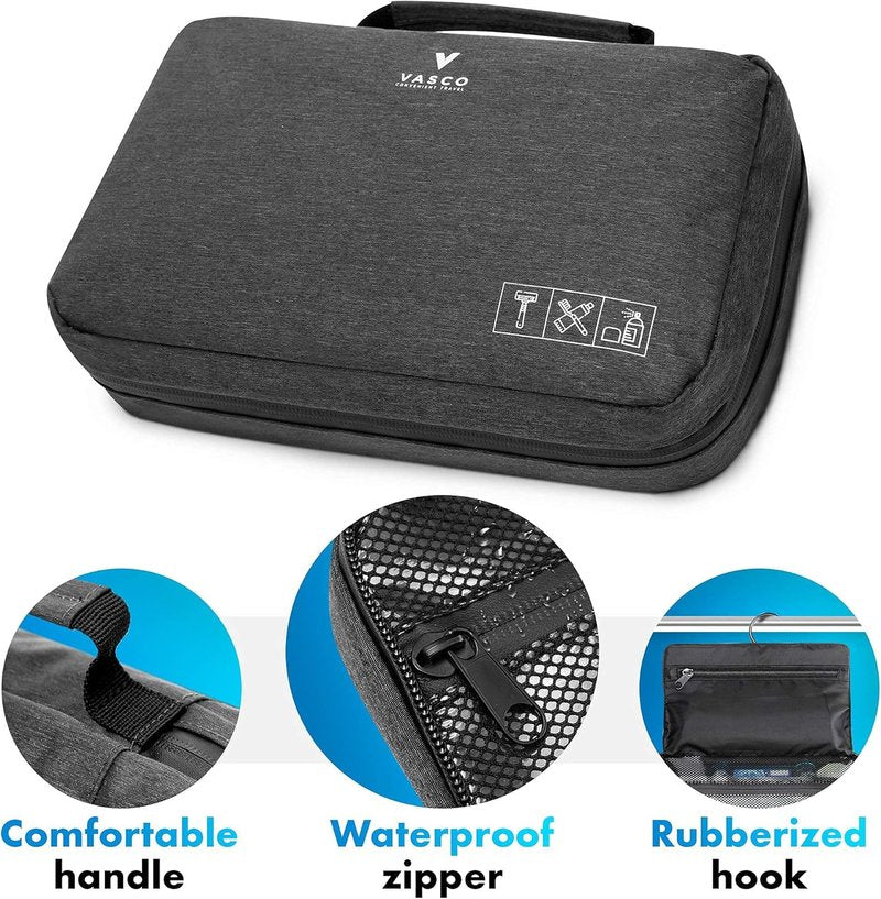 VASCO Hanging Toiletry Bag - Water-Resistant Travel Organizer for Men & Women | Compact Design