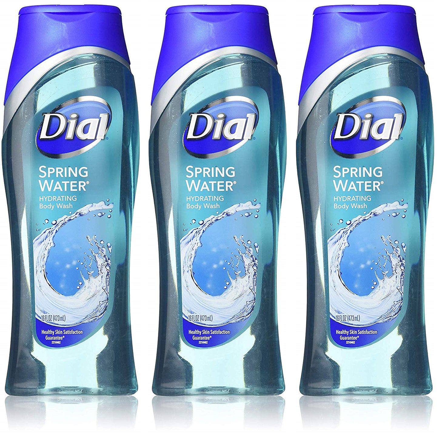 Dial Body Wash Spring Water 16 Ounce Refresh & Renew+Vitamin-E (473ml) (Pack of 3)