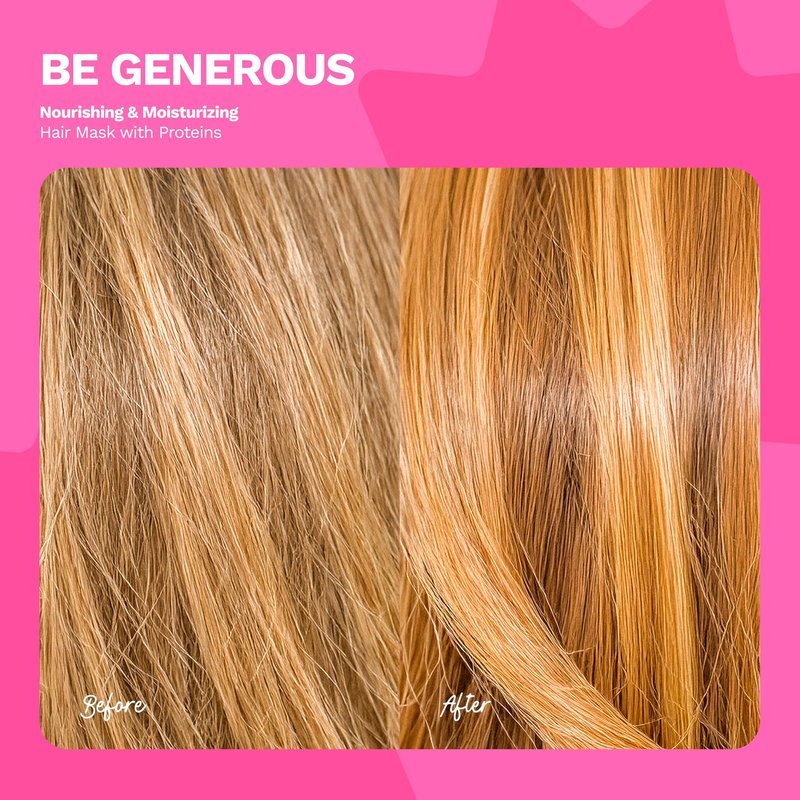 Deep Repair Hair Mask for Dry and Curly Hair – Castor Oil, Biotin, Ginger – Sulfate-Free – Be Generous by Ginger Milk – 17 oz