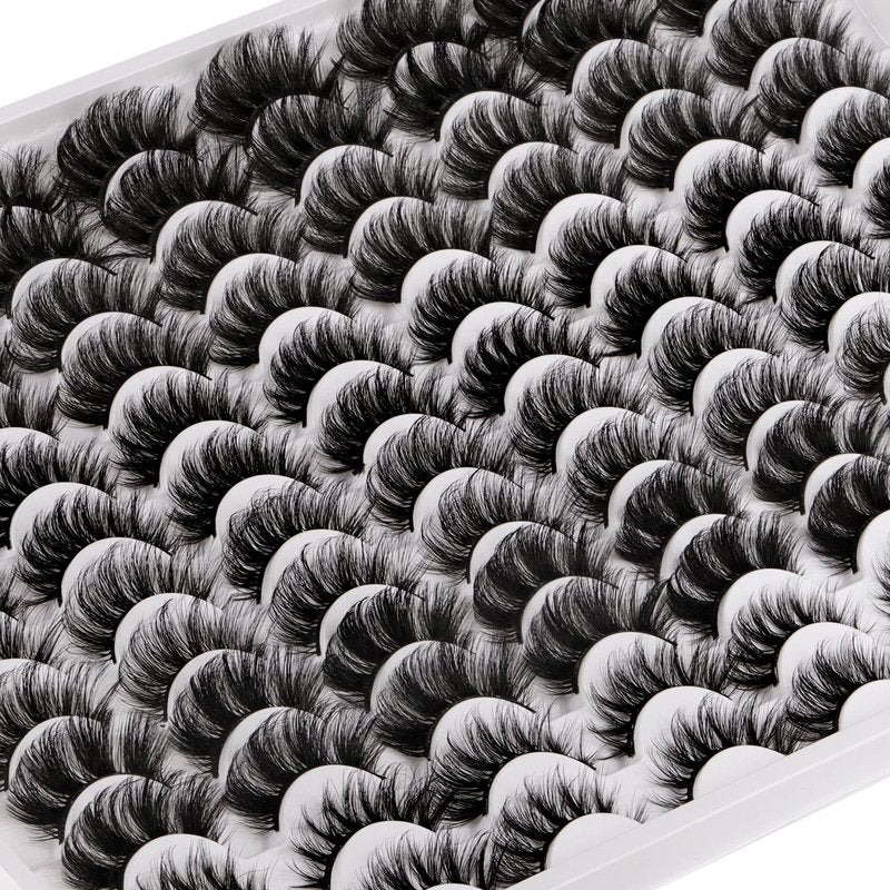 False Eyelashes 48 Pairs 6 Styles Mixed Fake Eye Lashes Bulk Wholesale Dramatic Thick 5D Wispy Strip Faux Mink Eyelashes Multipack
