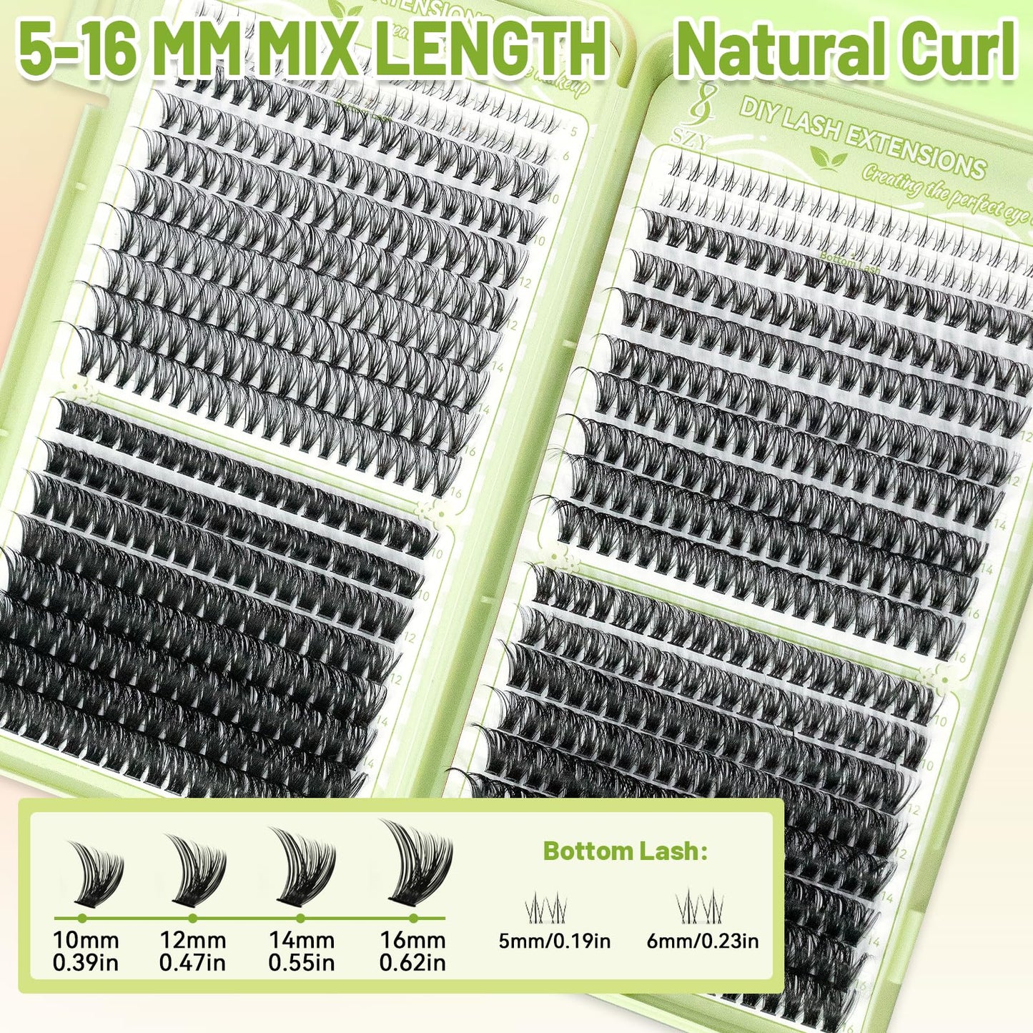Eyelash Clusters Kit With Bottom Lashes 30+40+60+80D Lashes 668 Pcs Natural Wispy Lash Clusters Eyelash Extension Kit 5-16MM D Curl Lash with Bond and Seal Remover Tweezer for DIY at Home