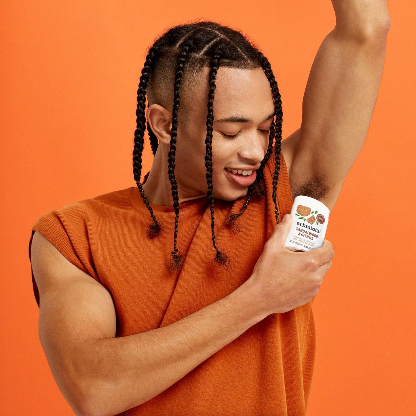 Schmidt's Vegan Deodorant - Aluminum-Free Sandalwood & Citrus | 24-Hour Odor Protection, 2.65 oz