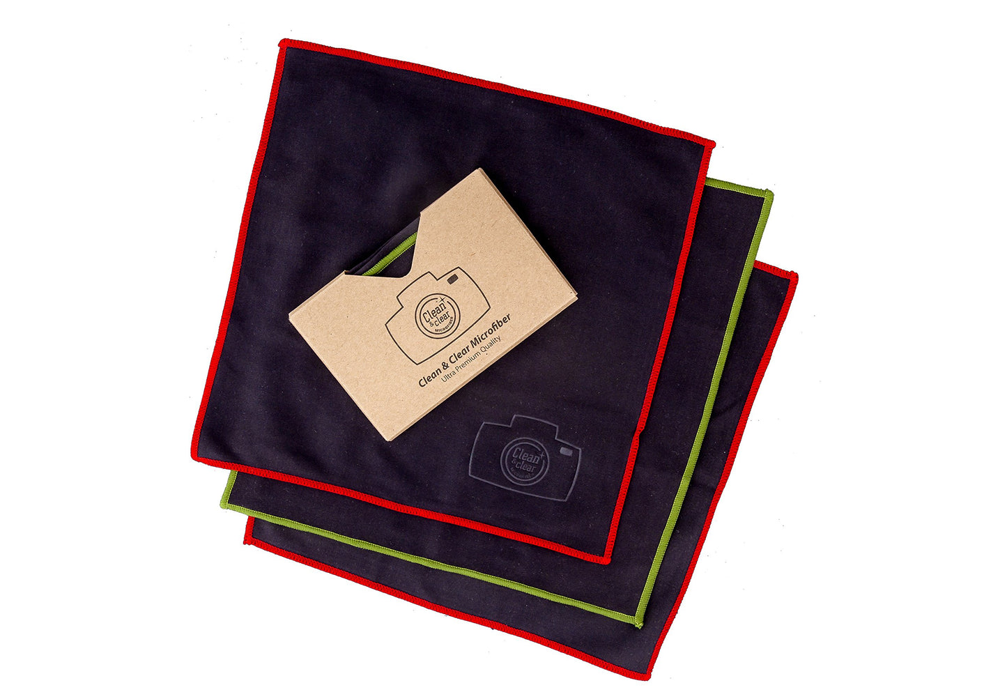 Clean & Clear Microfiber Cleaning Cloth, Extra Large [12 Pack] Ultra Premium Microfiber Cleaning Cloth - Microfiber Cloth for Camera Lens, Glasses, Screens, and All Lens.