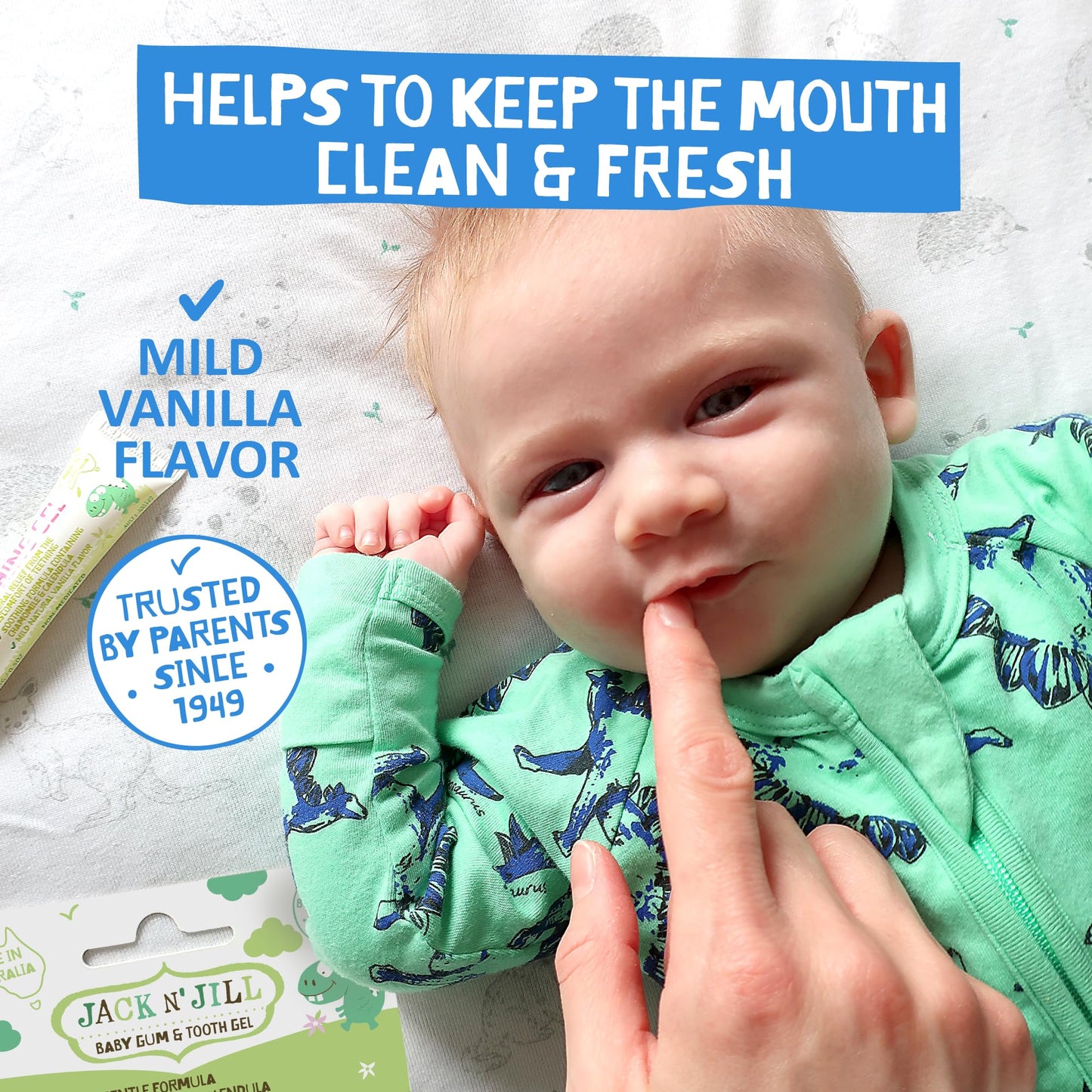 Jack N' Jill Baby Gum & Tooth Gel for Teething, Drug-Free with Naturally Derived Chamomile & Calendula, No Added Sugars, Suitable for 4 Months & Up - 0.5 oz (15g), 2 Pack