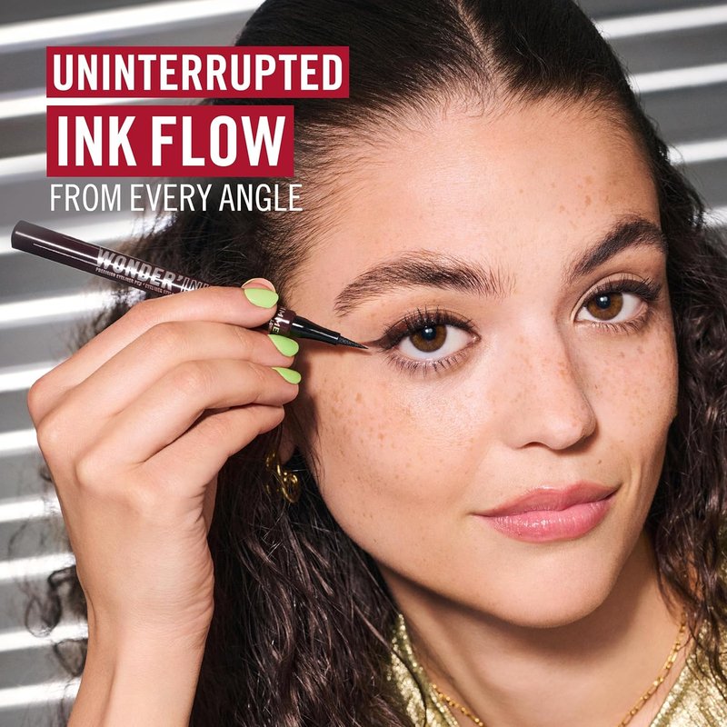 Rimmel London Wonder’Ink Eyeliner - Matte Waterproof Formula, Long-Wearing, 0.03oz | Black
