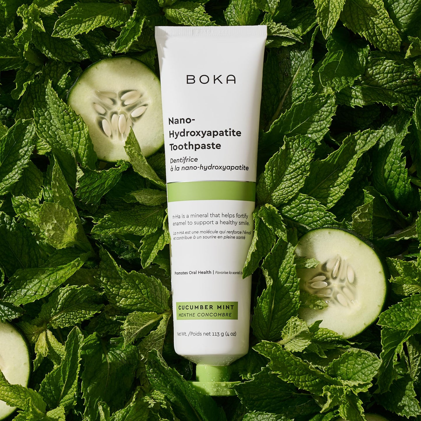 Boka Fluoride Free Toothpaste, Nano Hydroxyapatite Toothpaste, Appropriate for Sensitive Teeth - for Adult, Kids Oral Care - Cucumber Mint Flavor, 4 Fl Oz 3Pk