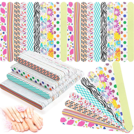 200 Pcs Nail File 150/150 Grit Double Sided Emery Boards Colorful Buffers for Acrylic Nails Polish Manicure Pedicure Tool for Women Girls Fingernail Toenails Buffering Shaping Smoothing