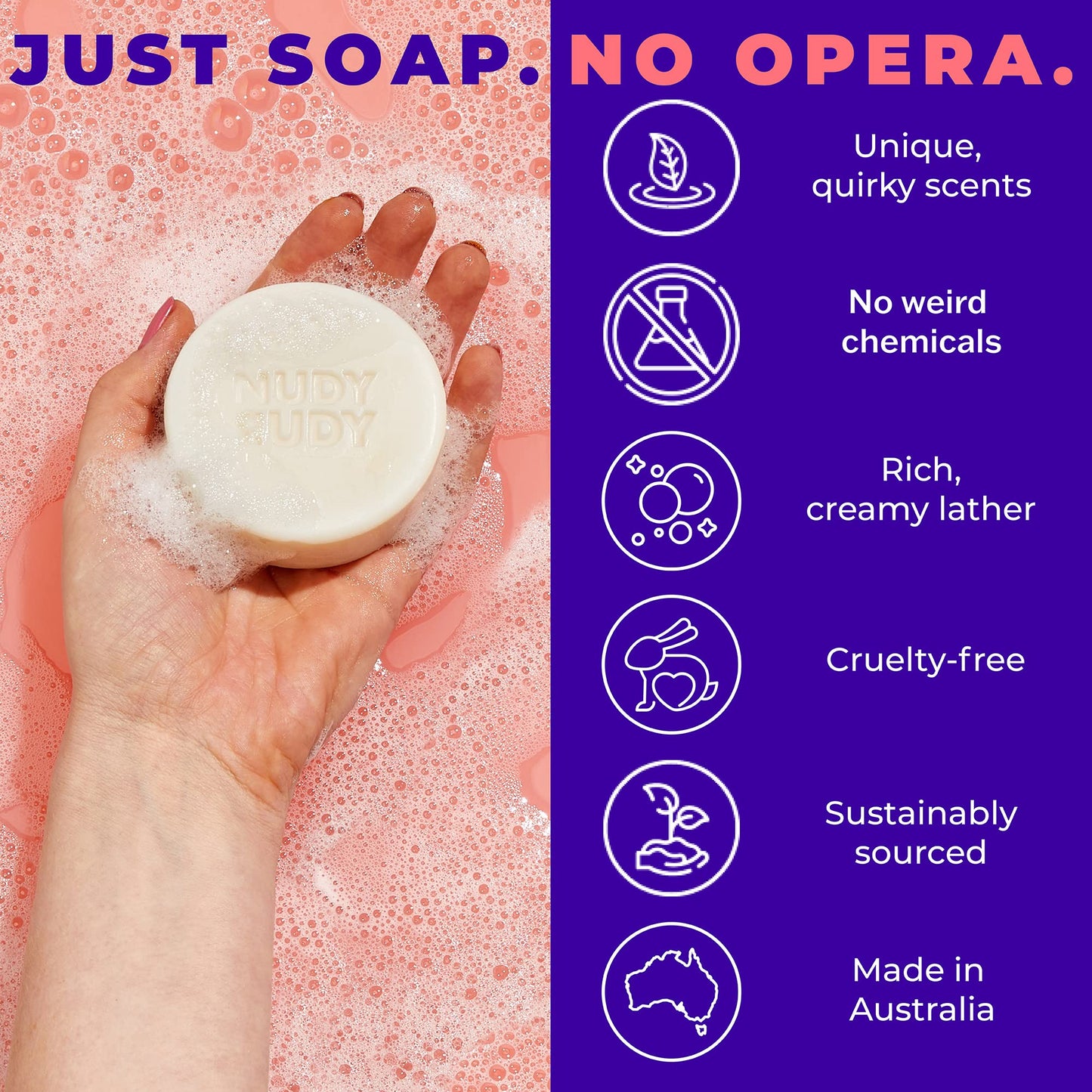Oz Vibes Bundle Par Soap Pucks, Includes Berrylicious, Sea. Salt. Suds., Wasabi Pear, Made with Organic Shea Butter, Pure Plant Oils, Triple Milled Bars, All Skin Types, 4.2 oz Each - Pack of 3
