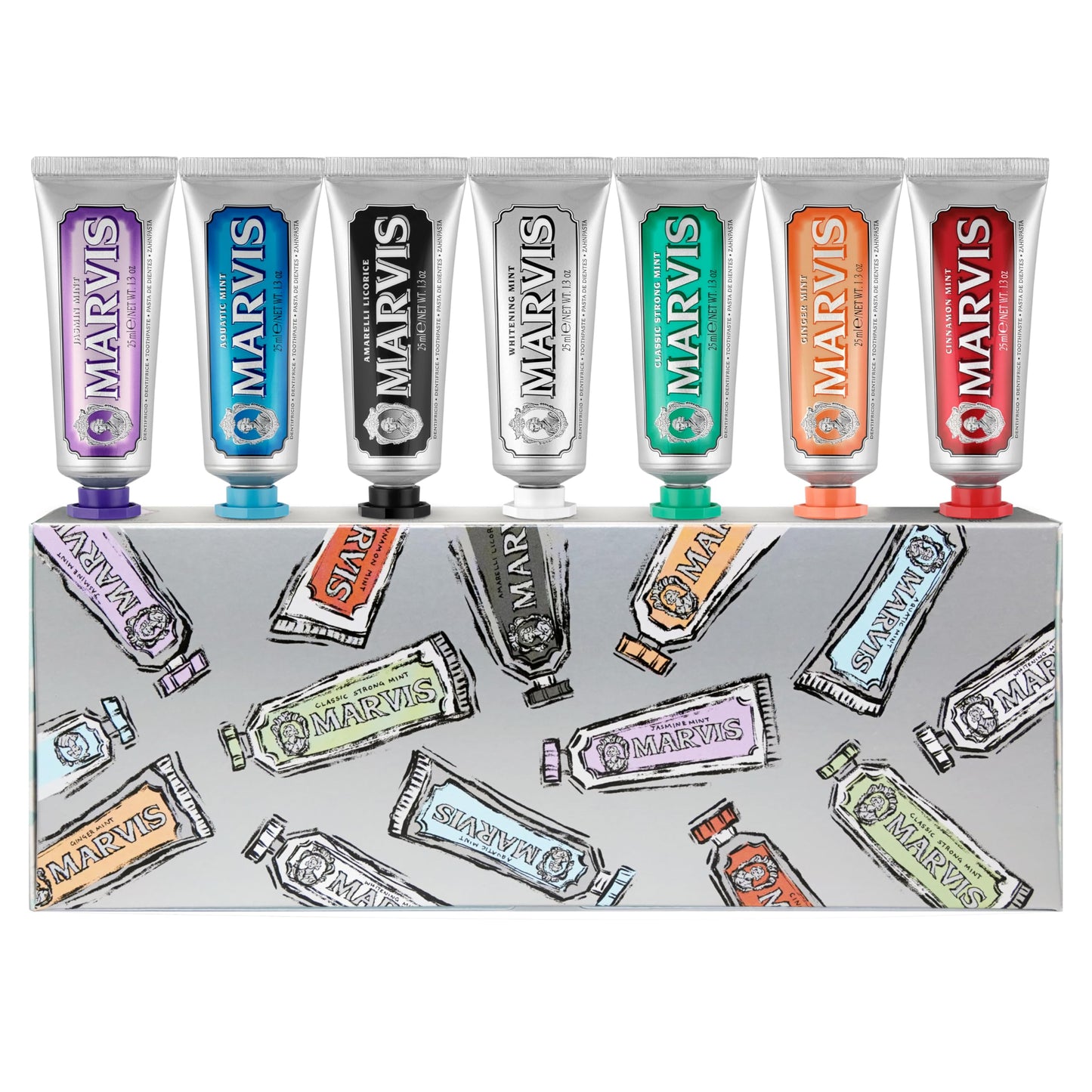 Marvis 7 Days of Flavor Limited Artist Edition Box, 7 tubes 25ml/1.3oz each