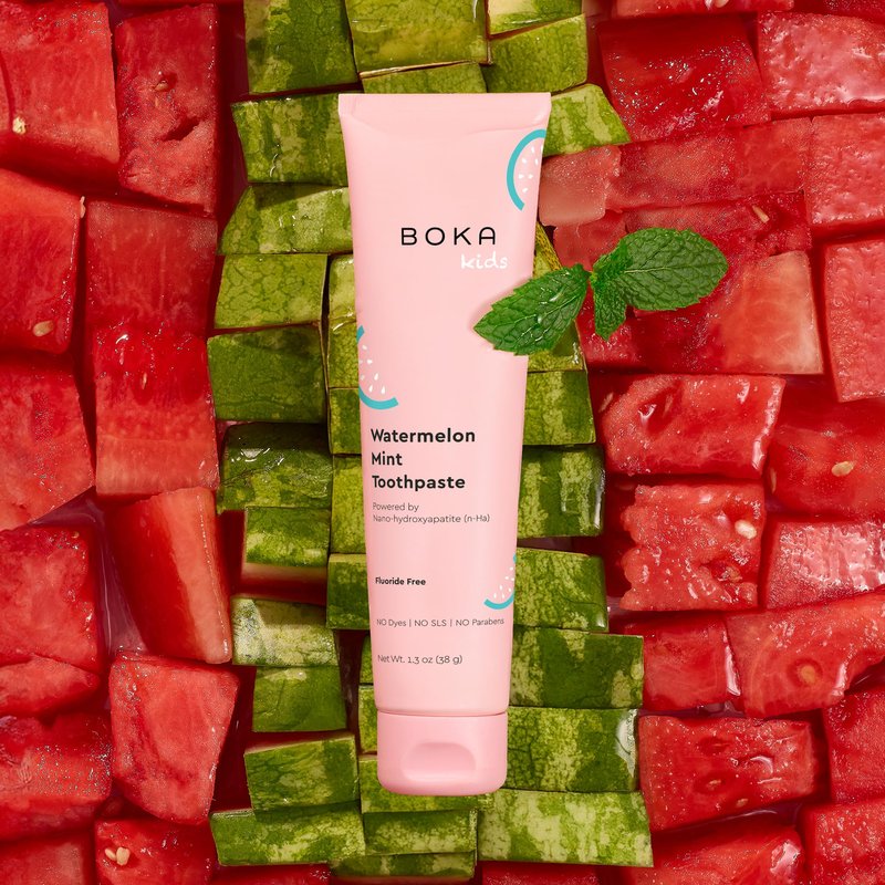 Boka Fluoride Free Toothpaste Nano Hydroxyapatite Toothpaste - Watermelon Mint Flavor, 1.3 oz 2pk
