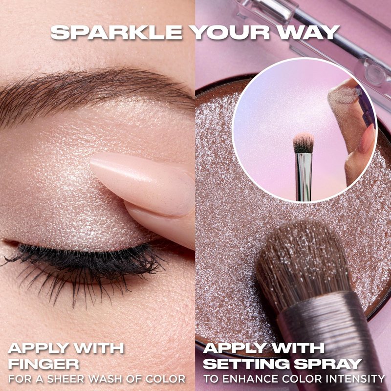 Urban Decay 24/7 Moondust Glitter Eyeshadow Single - Sparkly Eye Glitter Makeup, Long-lasting, Highly Reflective Shimmer, Eye Shadow Topper, Crushin' Hard (Peach Pink with Silver Pearls) - 0.06 oz