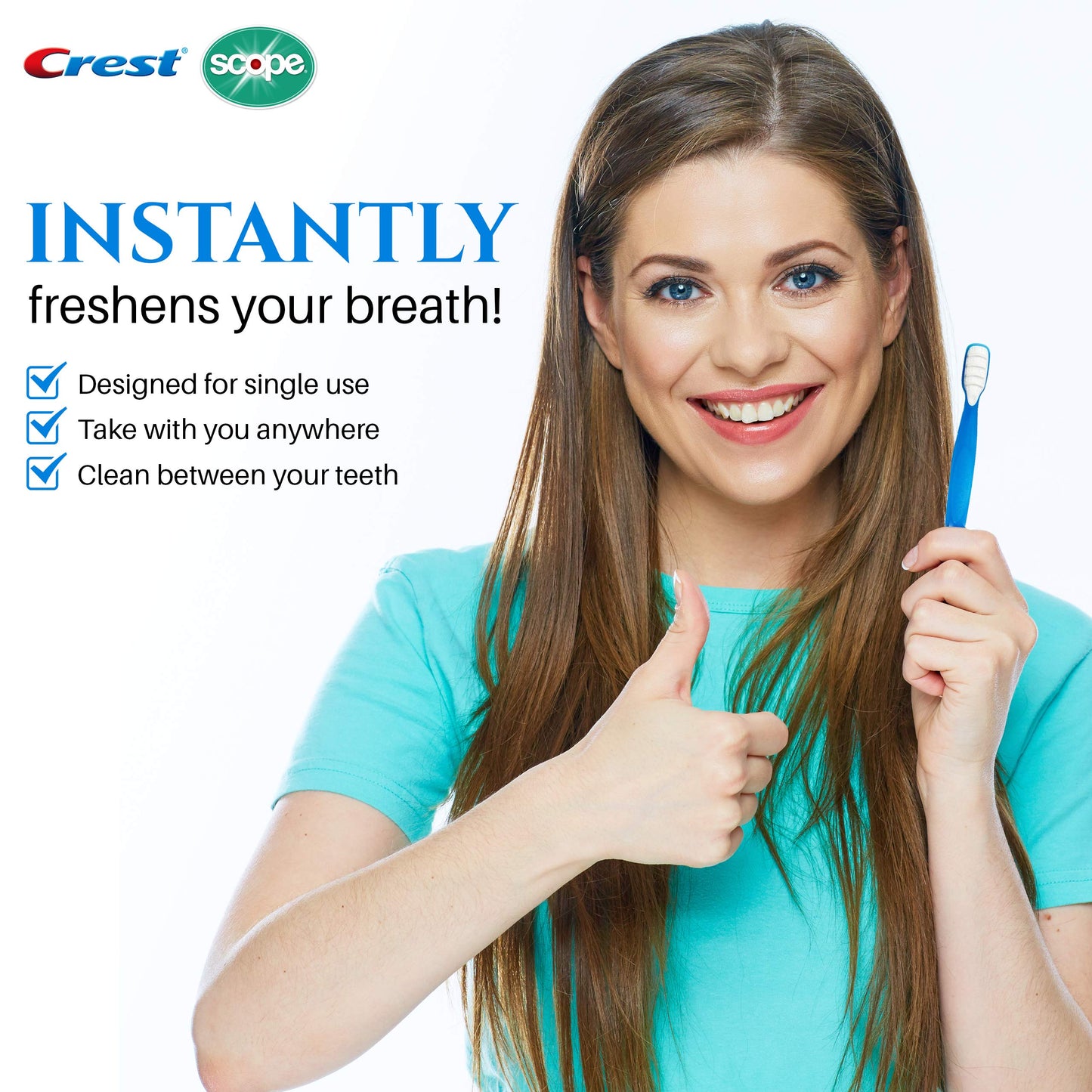 Crest Scope | Mini Brushes-Disposable Toothbrushes with Toothpaste and Pick For Work or Travel (4 count, 6 pack (24 brushes))