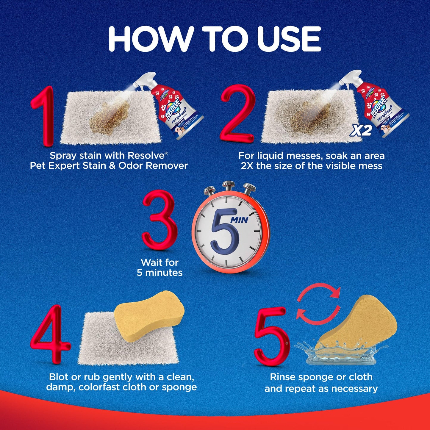 Resolve Pet Expert Stain and Odor Remover, Carpet Cleaner, Pet Stain and Odor Remover, Carpet & Upholstery Cleaner - Removes Stains and Odors, 22 oz (pack of 1)