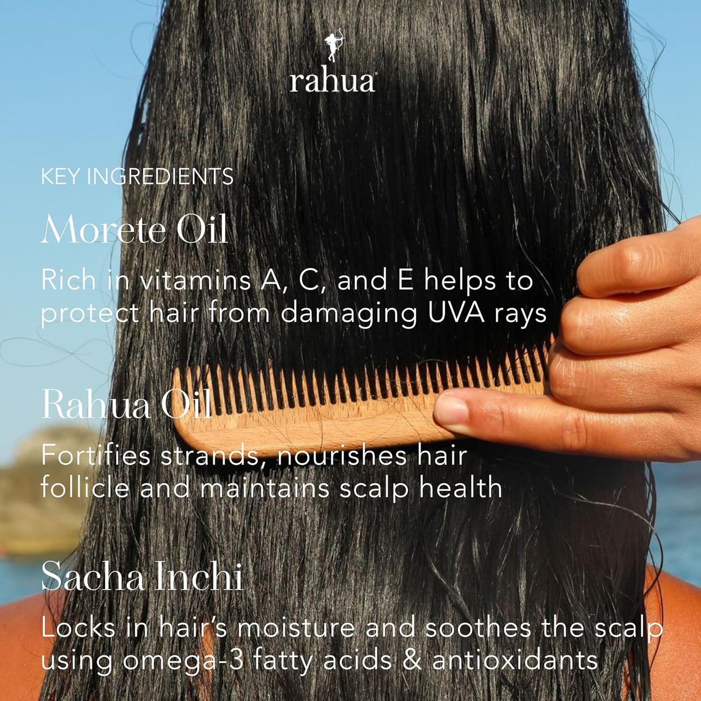 Rahua Hydration Detangler - UV Barrier Leave-In Spray for All Hair Types | Vegan Anti-Frizz Mist with Morete Oil - 6.5 Fl Oz