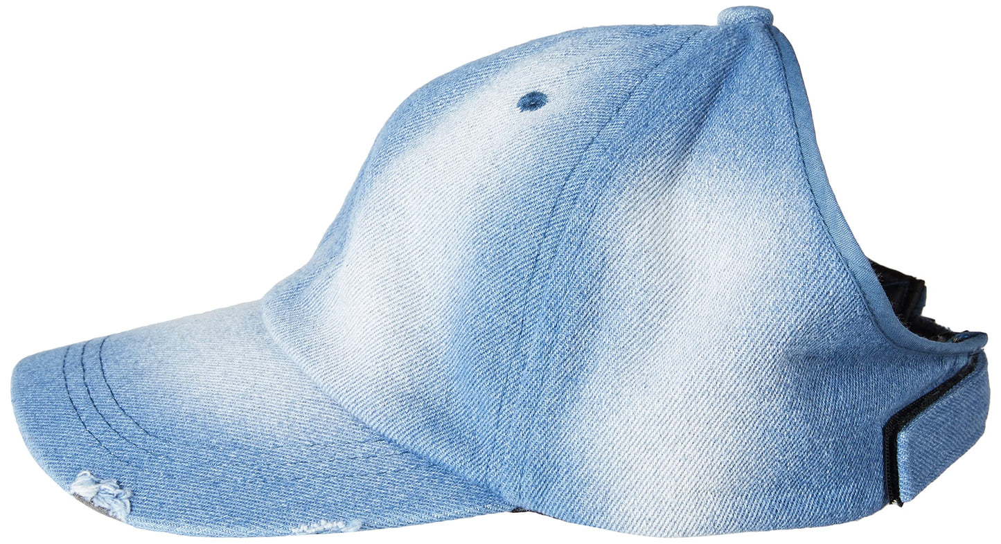 Beautifully Warm Satin Lined Baseball Caps for Women | Ponytail Hat for Curly Natural Hair | Backless Cap | Curl Hair Cap Denim