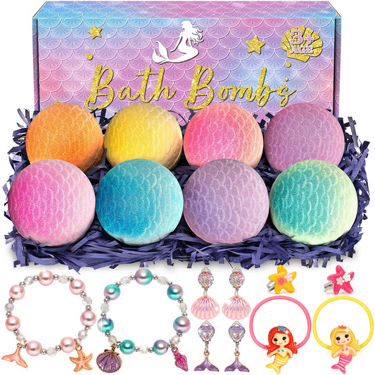 item_name - 8 Packs Mermaid Bath Bombs for Kids Girls, Bubble Bath Bomb Kit with Surprise Toys Inside, Bath Toys for Kids Aged 3+, Ideal Gifts Stocking Stuffers for Girls 3 4 5 6