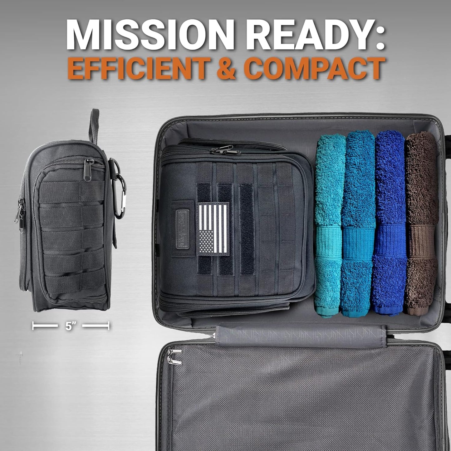 Tactical Toiletry Bag - Chef Sac Dopp Kit with 12 Compartments, MOLLE Webbing & Heavy-Duty Zippers | Travel Organizer for Men