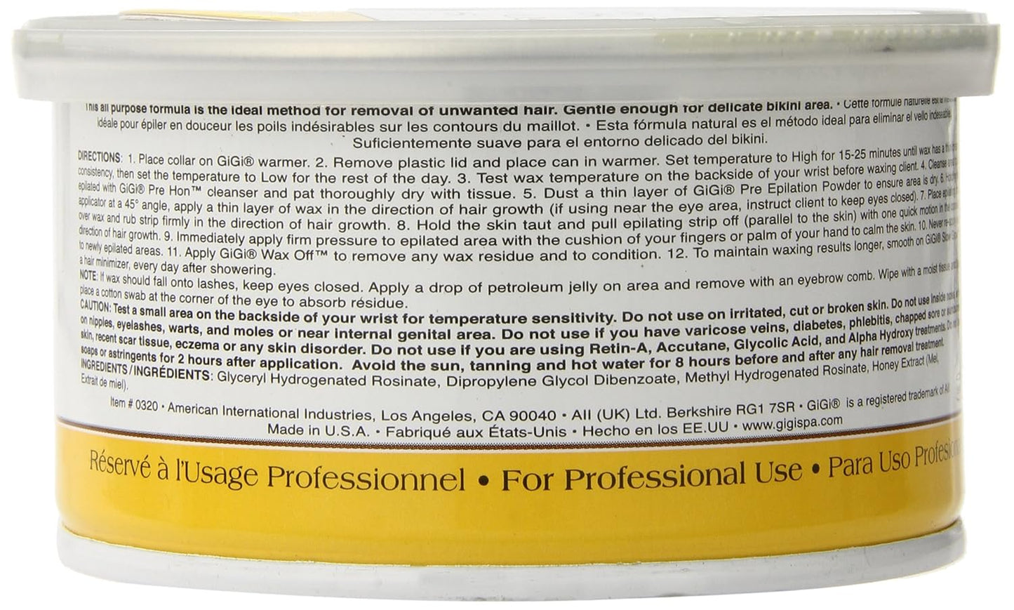 Gigi All Purpose Honee Wax - 8 Oz Hair Removal Wax | Smooth Skin, Easy Application