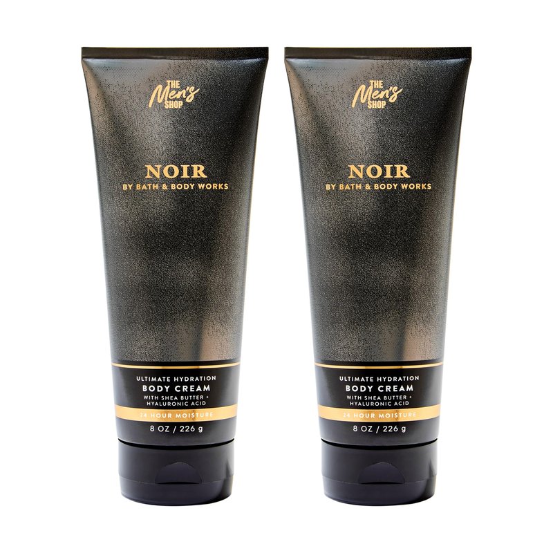 Bath & Body Works Noir Ultimate Hydration Body Cream - Men’s Deep Hydrating Cream for Smooth Skin - 48-Hour Moisture - Rich Formula - Fast-Absorbing - Dermatologist-Approved - Gifts for Him - 2-Pack
