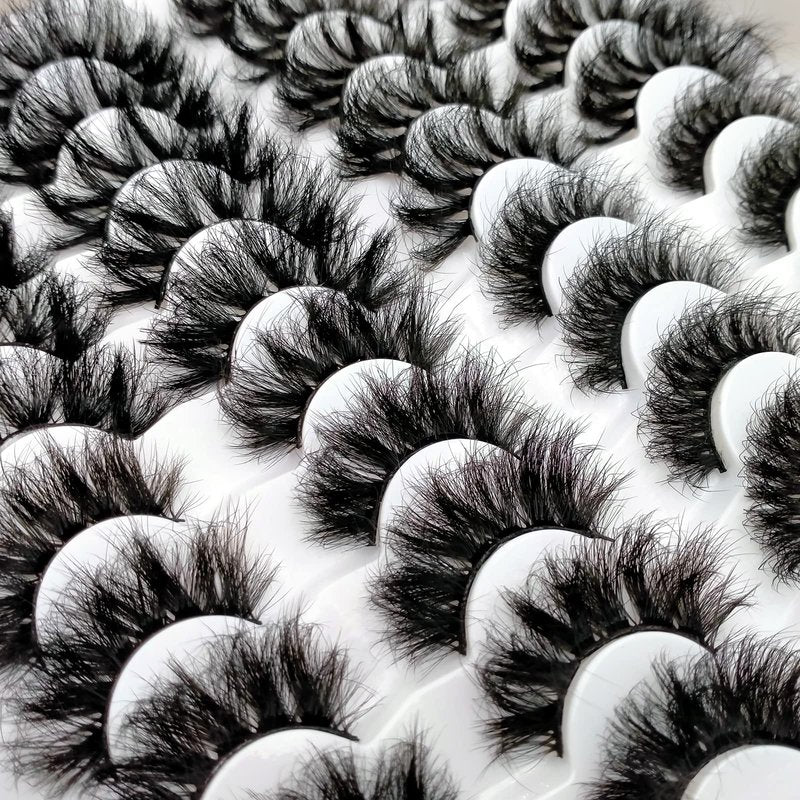 Fluffy Mink Lashes 20 Pairs Dramatic Thick Long 5D False Eyelashes 20mm 4 Styles D Curl Fake Eyelashes Pack, by Kmilro