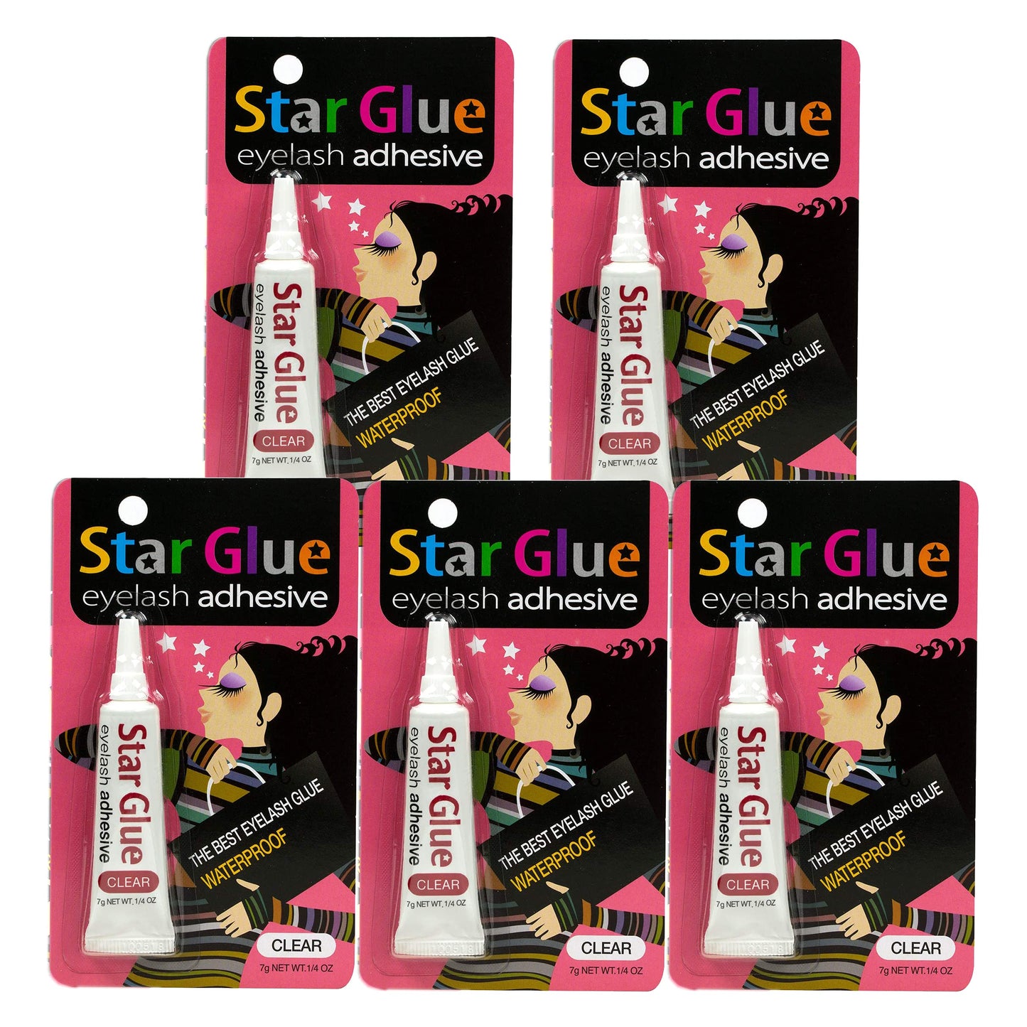 STAR GLUE Waterproof Eyelash Adhesive White for Eye Shadow Mascara and Eyeliner 20 Pcs