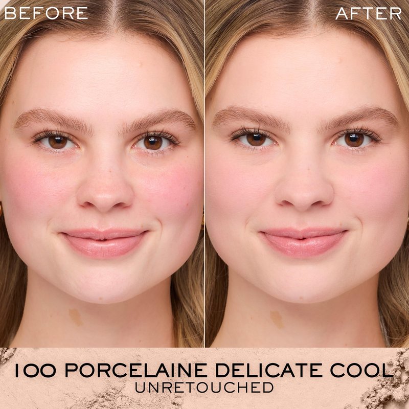 Lancôme Dual Finish Powder Foundation - Natural Finish, Sheer-to-Full Coverage, Longwear Powder Foundation, Controls Shine - 100 Porcelaine Delicate Cool