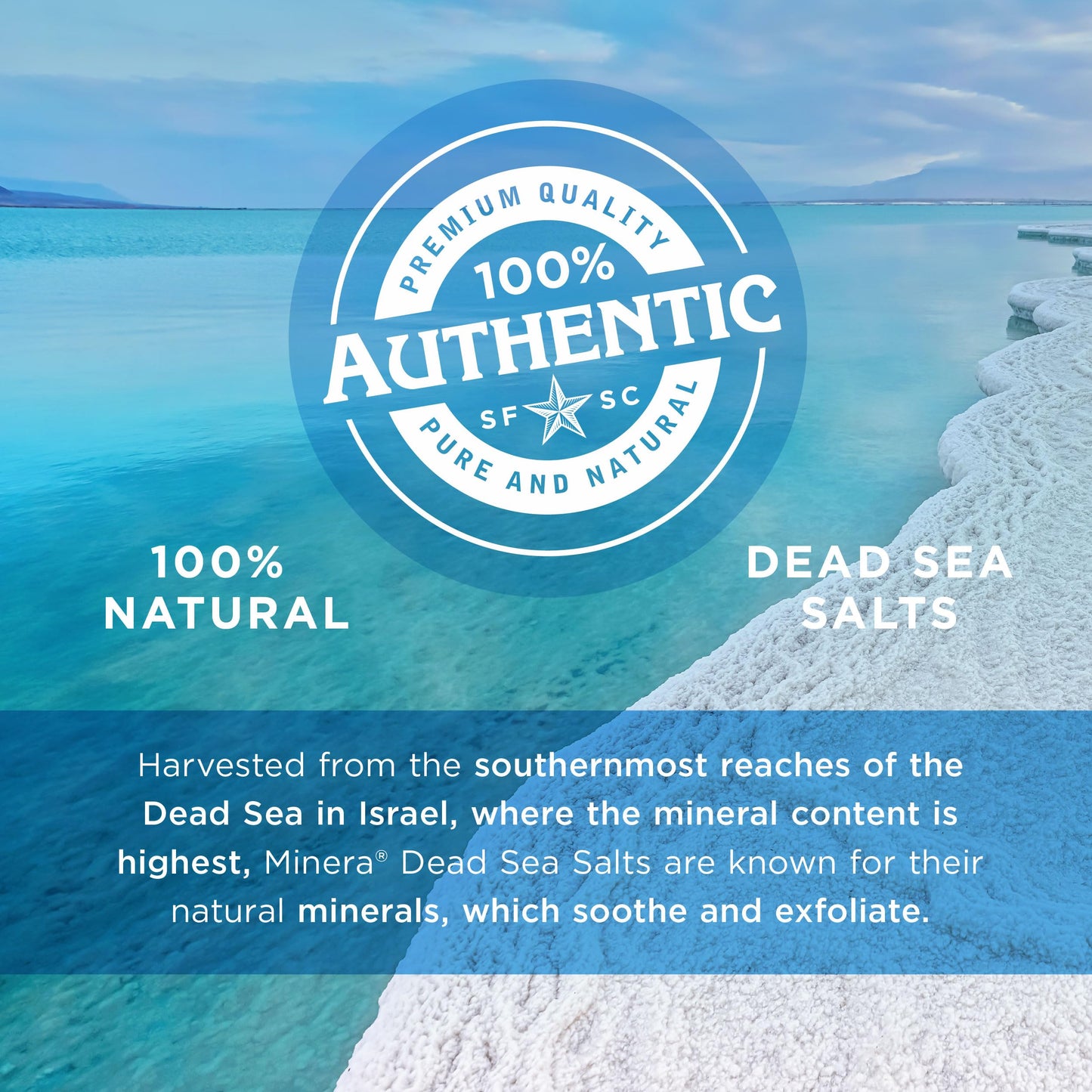 Minera Fine Grain Dead Sea Salt for Bath & Soaking – 10 lbs (2 x 5 lb Bags), Fast-Dissolving, 100% Pure & Natural, Unscented, Skin-Nourishing Bulk Sea Salt