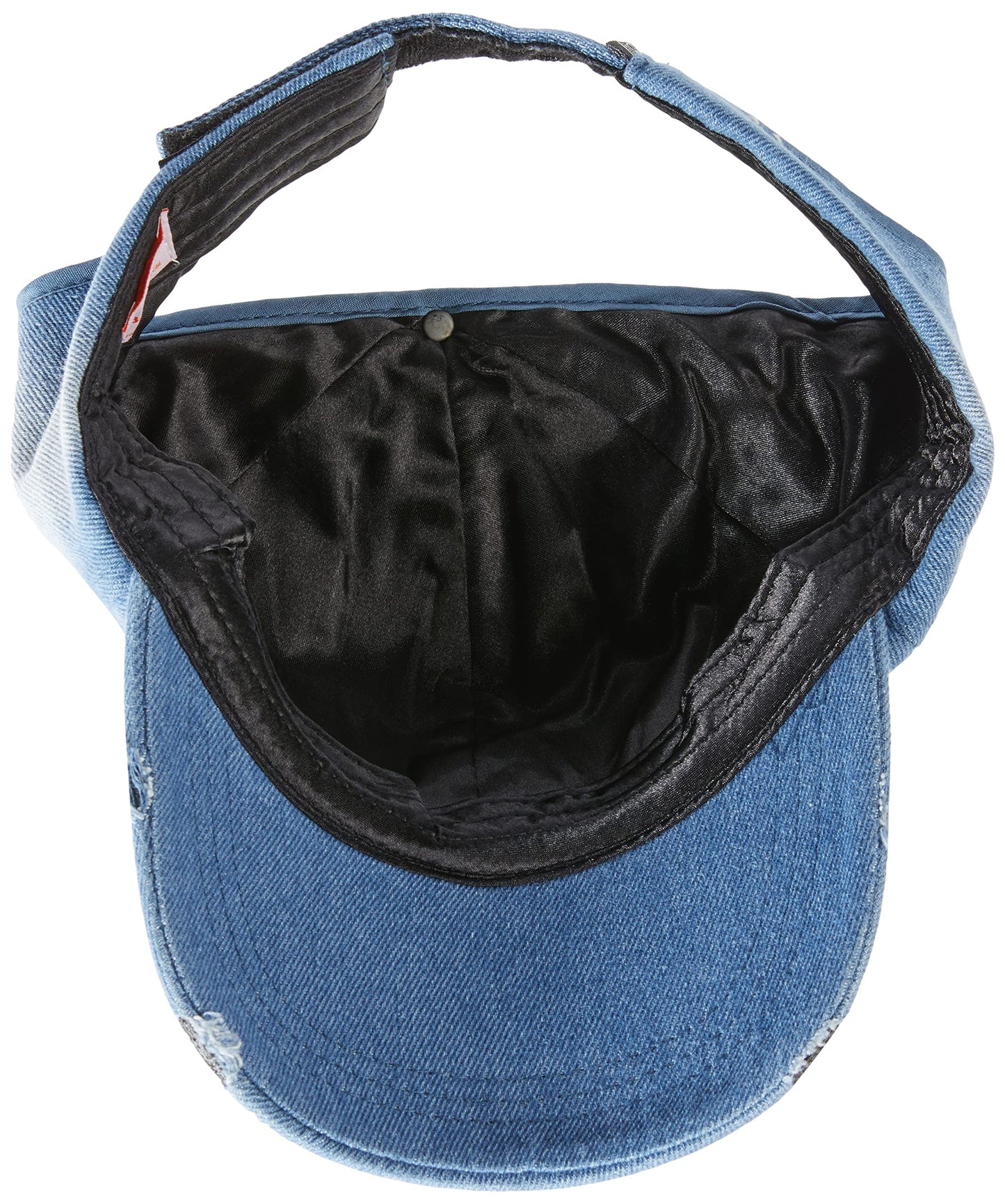 Beautifully Warm Satin Lined Baseball Caps for Women | Ponytail Hat for Curly Natural Hair | Backless Cap | Curl Hair Cap Denim