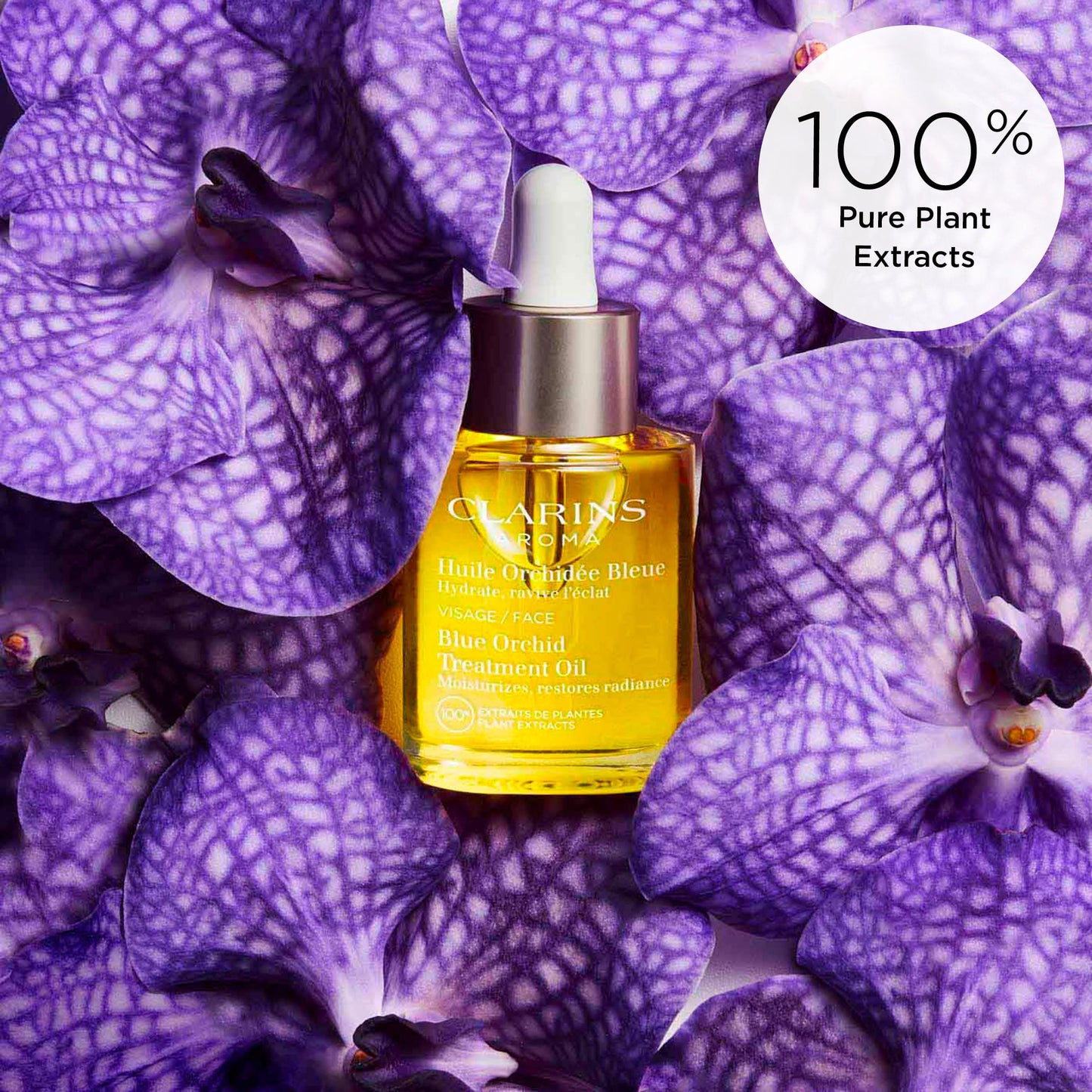 Clarins Blue Orchid Face Treatment Oil and Santal Face Treatment Oil Bundle | Hydrating Face Oil for Dehydrated Skin | Soothing Face Oil for Dry or Very Dry Skin
