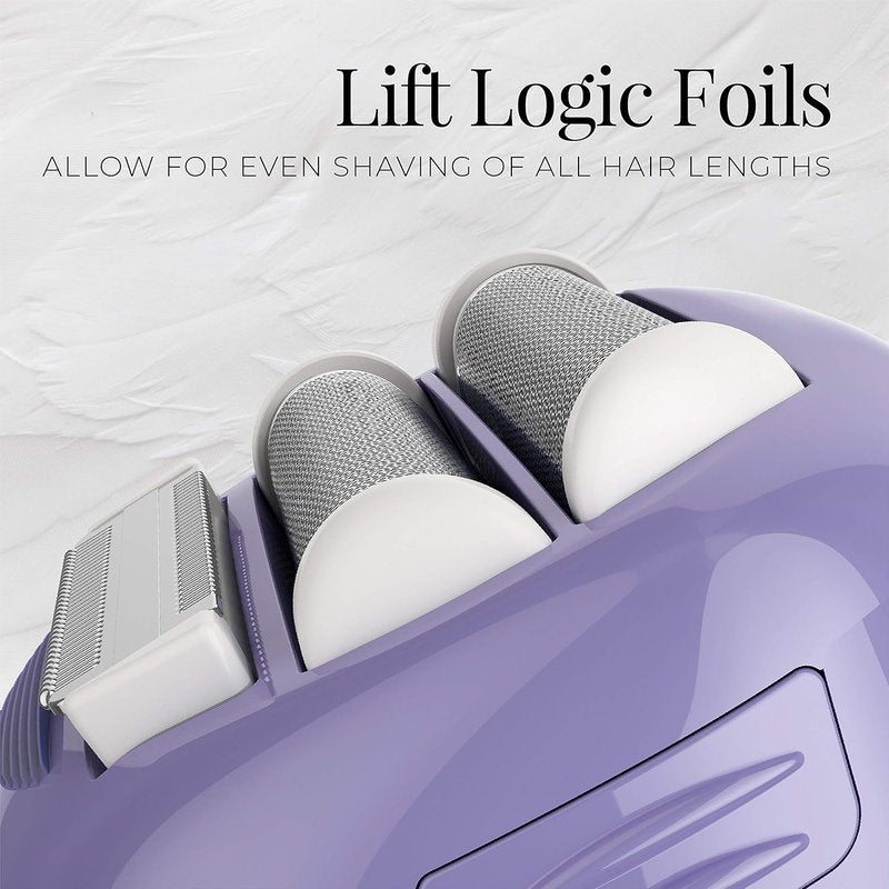 Remington Electric Shaver for Women - 4-Blade Smooth Glide Foil & Bikini Trimmer | Wet/Dry Use, Almond Oil Strip