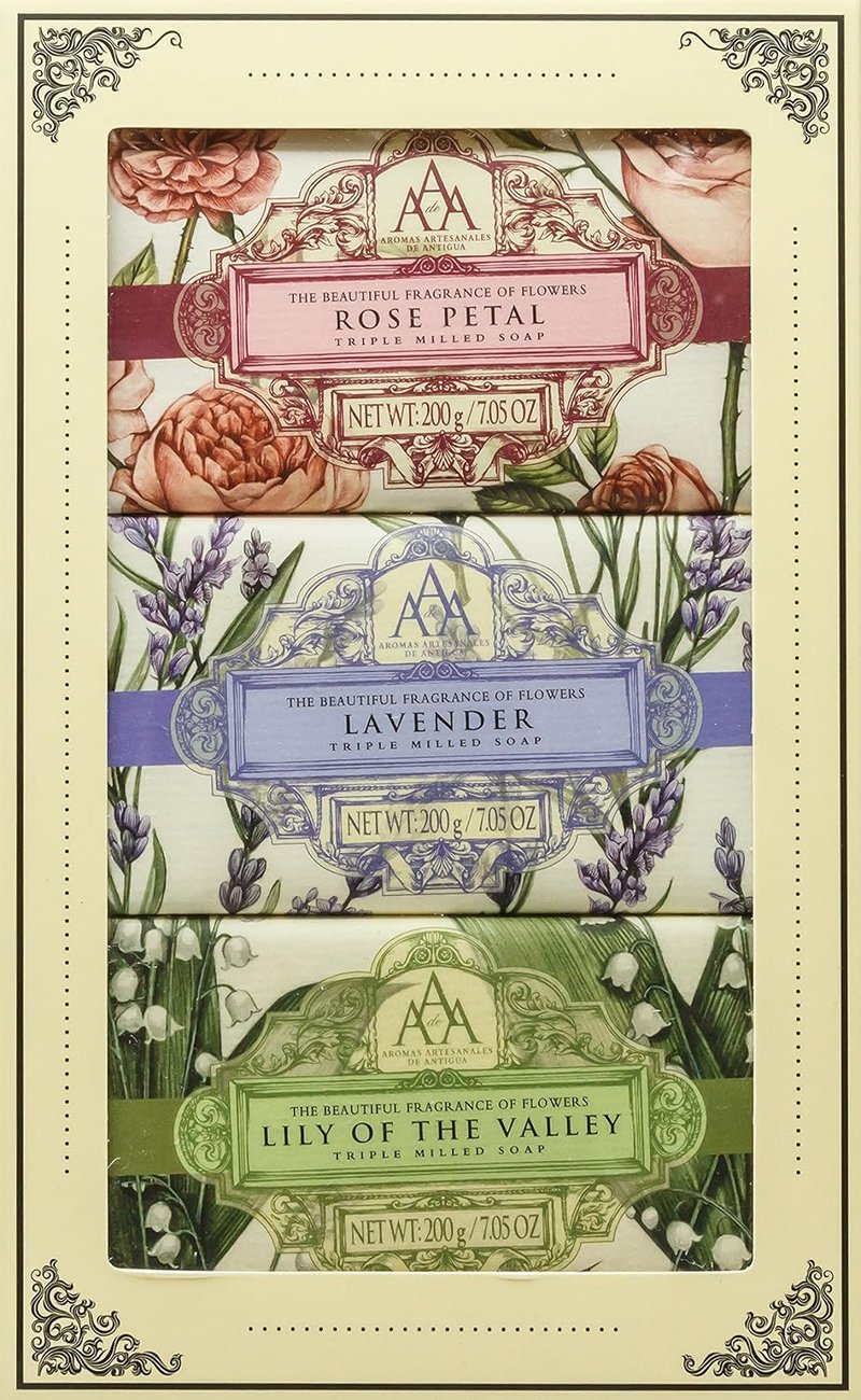 AAA by Somerset Floral Soap Set - Luxurious Scented Bars | 7.05 Fl Oz