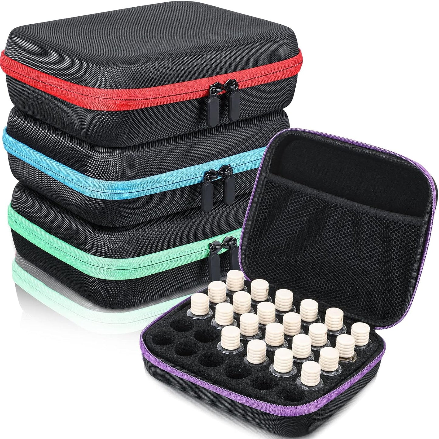 Essential Oils Storage Bag - 30 Bottle EVA Carrying Case with Foam Insert & Handle | Holds 5-15 ml