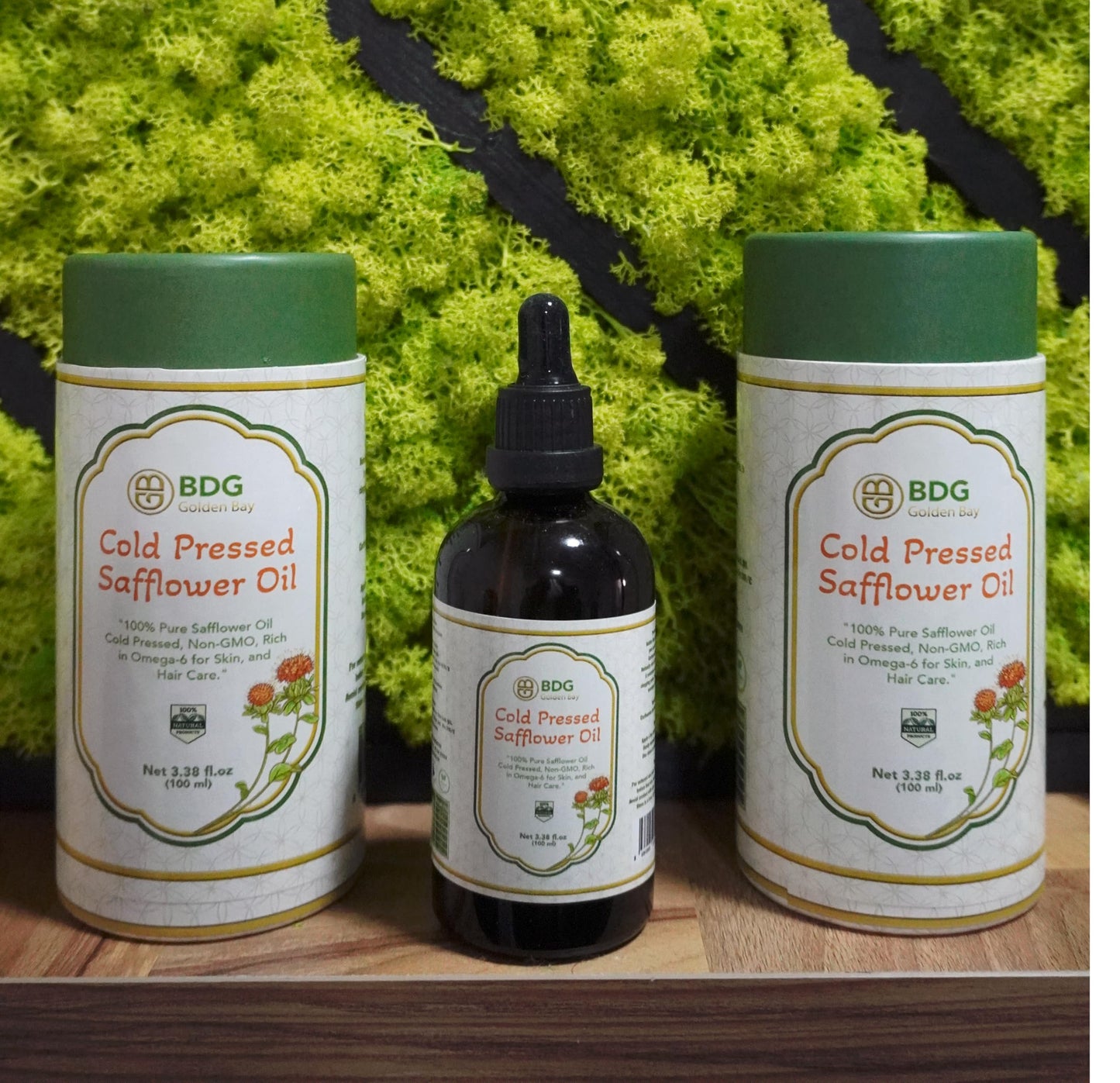 Golden Bay 100% Pure Cold Pressed Safflower Oil – 100 ml | Lightweight Natural Moisturizer for Face, Skin & Hair | Non-Comedogenic, Rich in Omega-6