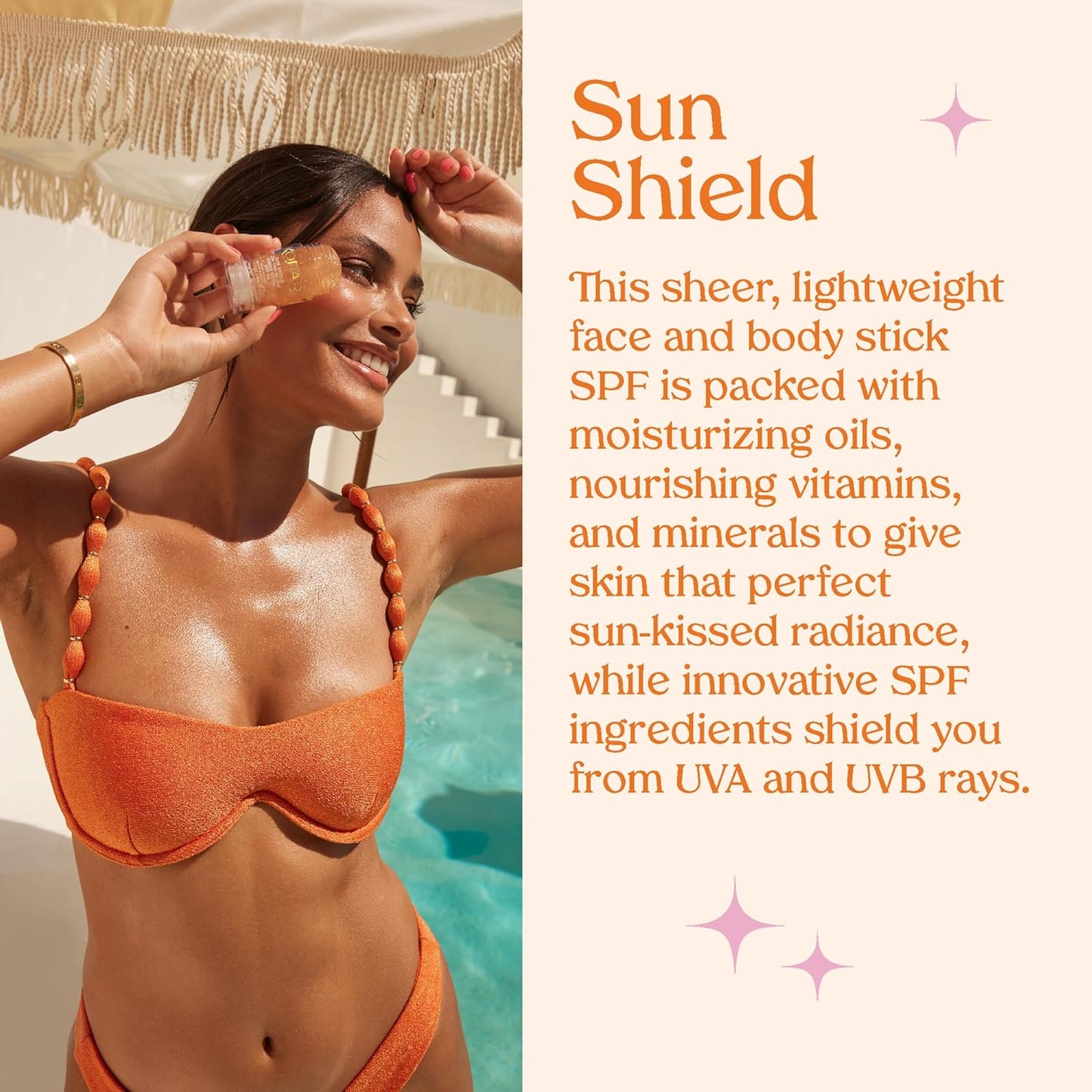 Kopari Sunscreen Stick SPF 40 - Sheer, Sweat & Water Resistant | 1oz with Vitamin E & Bisabolol