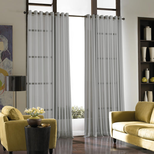Curtainworks Soho Voile Sheer Grommet Panel, 59 by 108", Silver,1Q804308SV