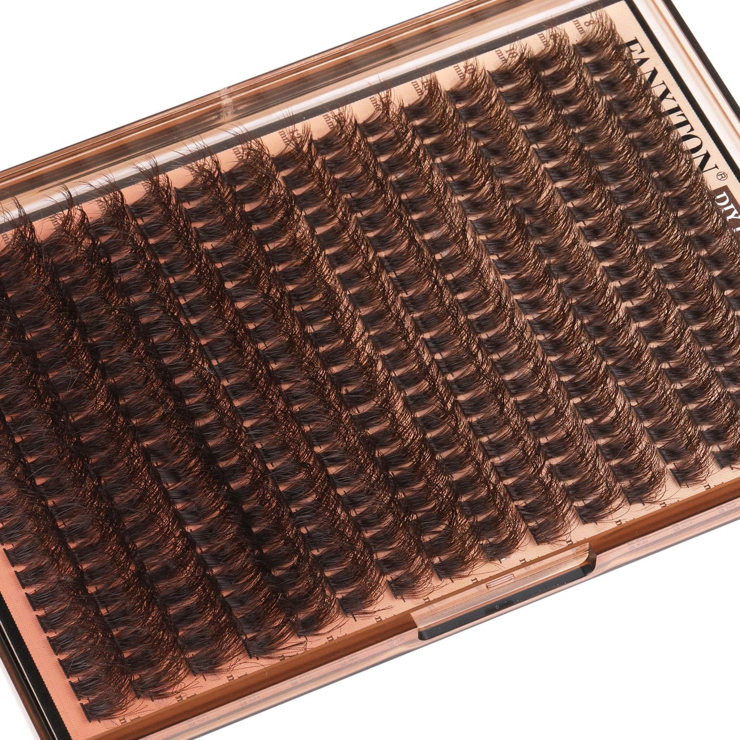 Brown Lash Clusters 320 Pcs Lash Extension Kit DIY Eyelash Extensions Kit Natural Look Cluster Lashes D 8-16 MM Mixed Lash Bond and Seal Lash Tweezers for Lash Clusters Kit DIY at Home
