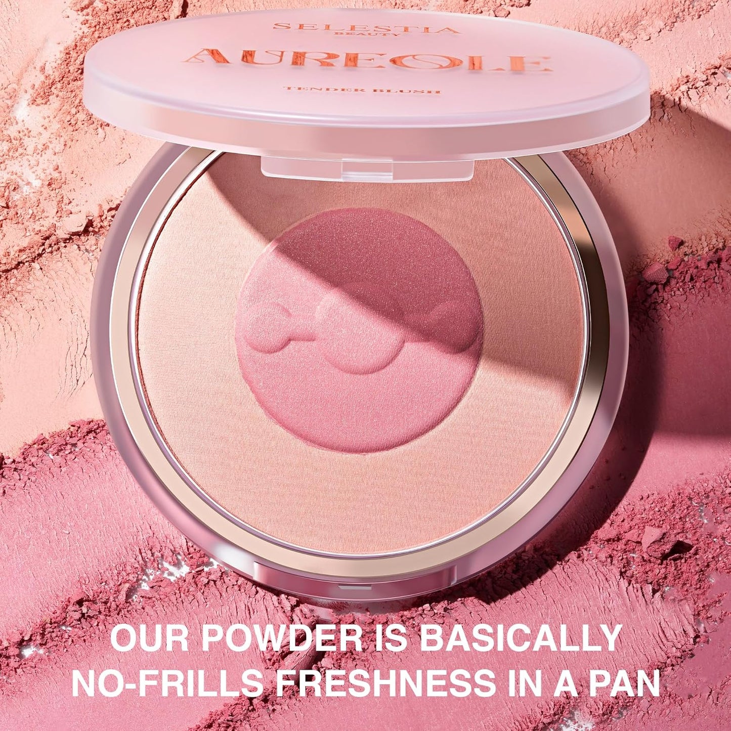 SELESTIA BEAUTY Powder Blush - High Pigmented Matte Pink Blush | Easy-to-Blend, 0.53 oz