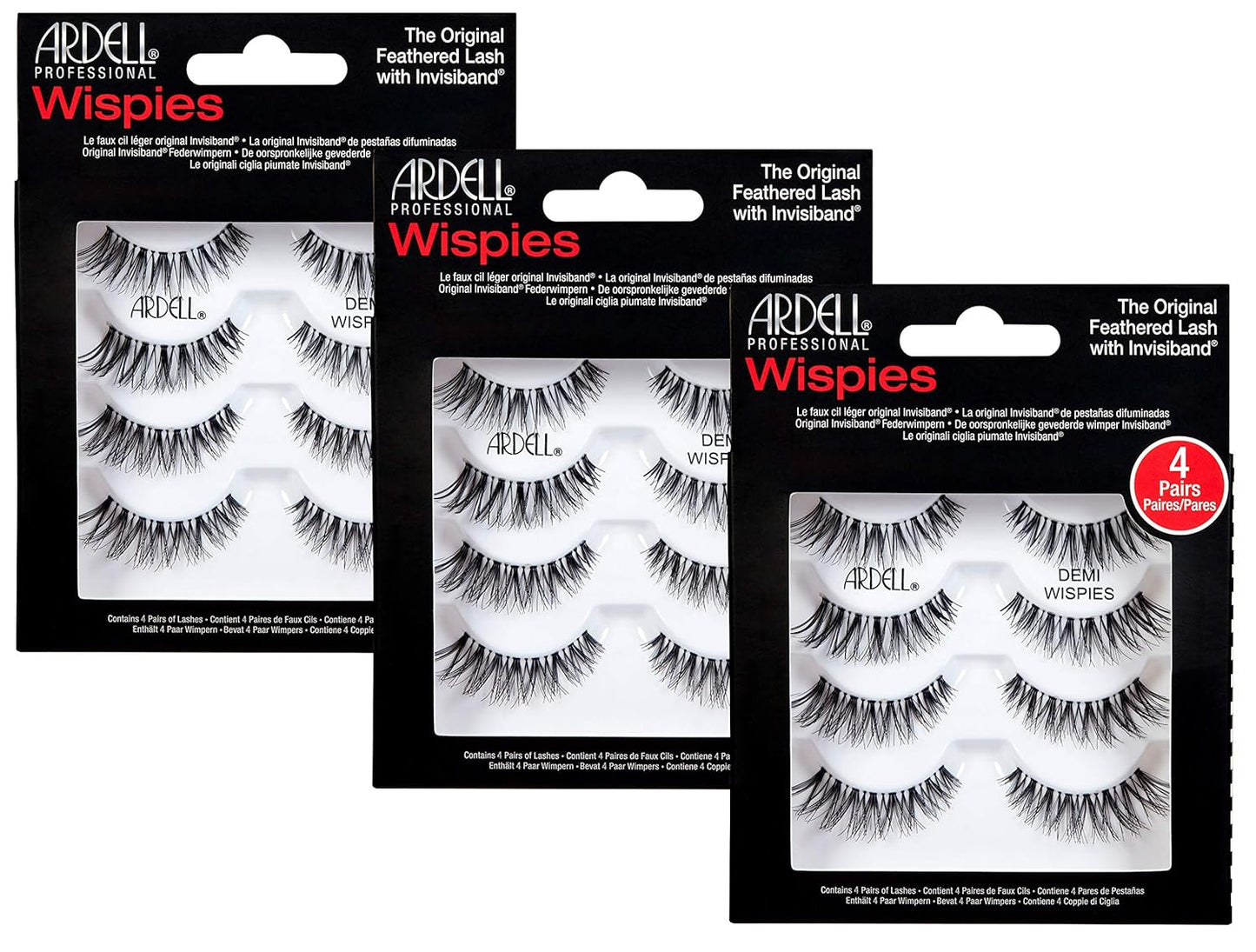 ARDELL Demi Wispies Black Eyelashes - Natural Look Multipack | 3 Pairs