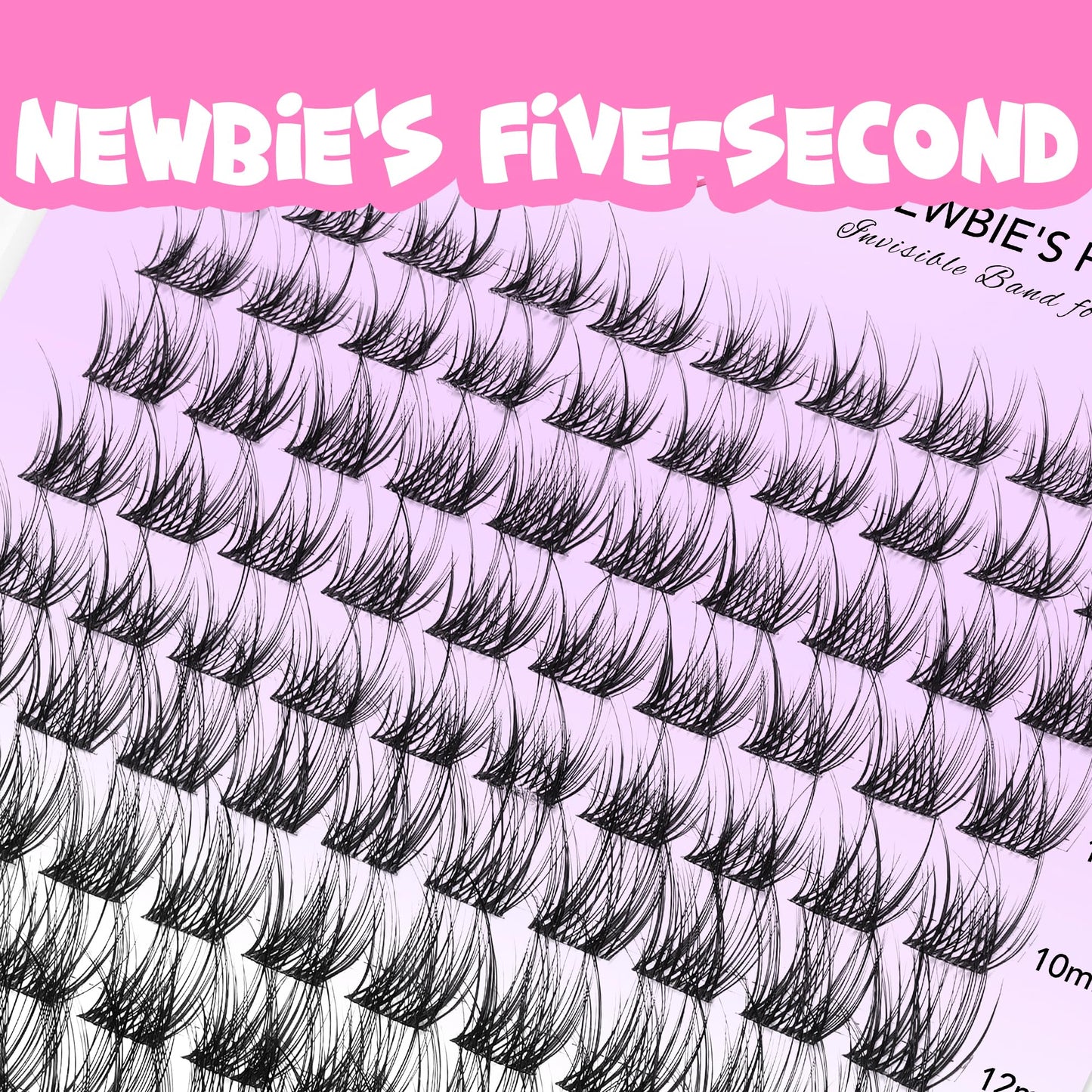 VEYESBEAUTY Lash Clusters Individual Eyelash Extensions Thin & Invisible Band DIY False Eyelashes for Self-application Newbie's Five-Second Series Wispy Lash Tray, LuxeBold 8-16mm Mixed Length