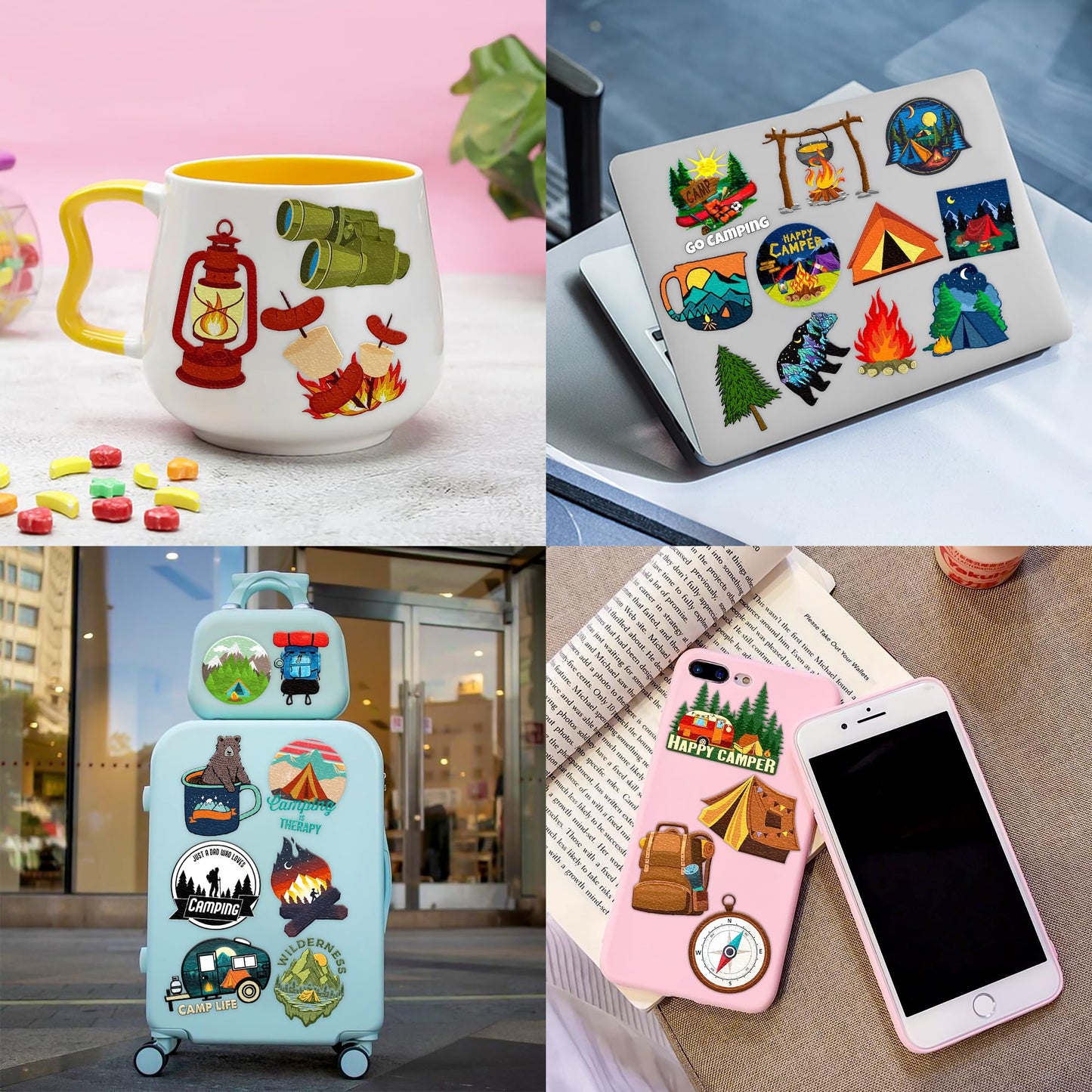 107 PCS Fire Camp Camping Temporary Tattoos Sticker for Kids
