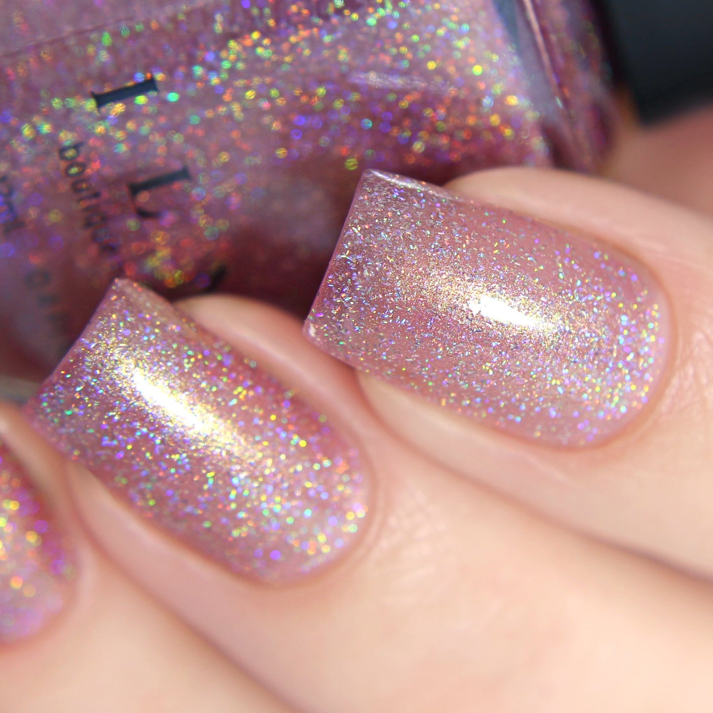 ILNP Ballet Slipper - Soft Pink Holographic Nail Polish, Ballet Pink Shimmer Polish, Vegan, Non-Toxic, Cruelty Free