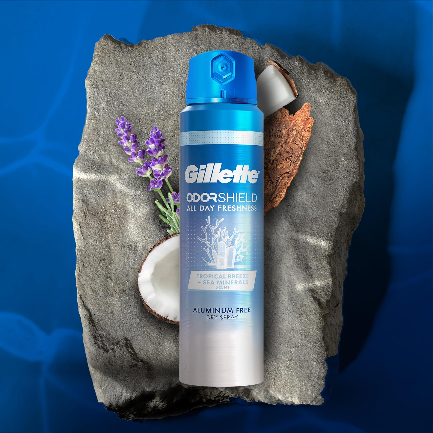 Gillette Aluminum Free Deodorant for Men, Dry Spray, Tropical Breeze, 4.3 Oz (Pack of 3)