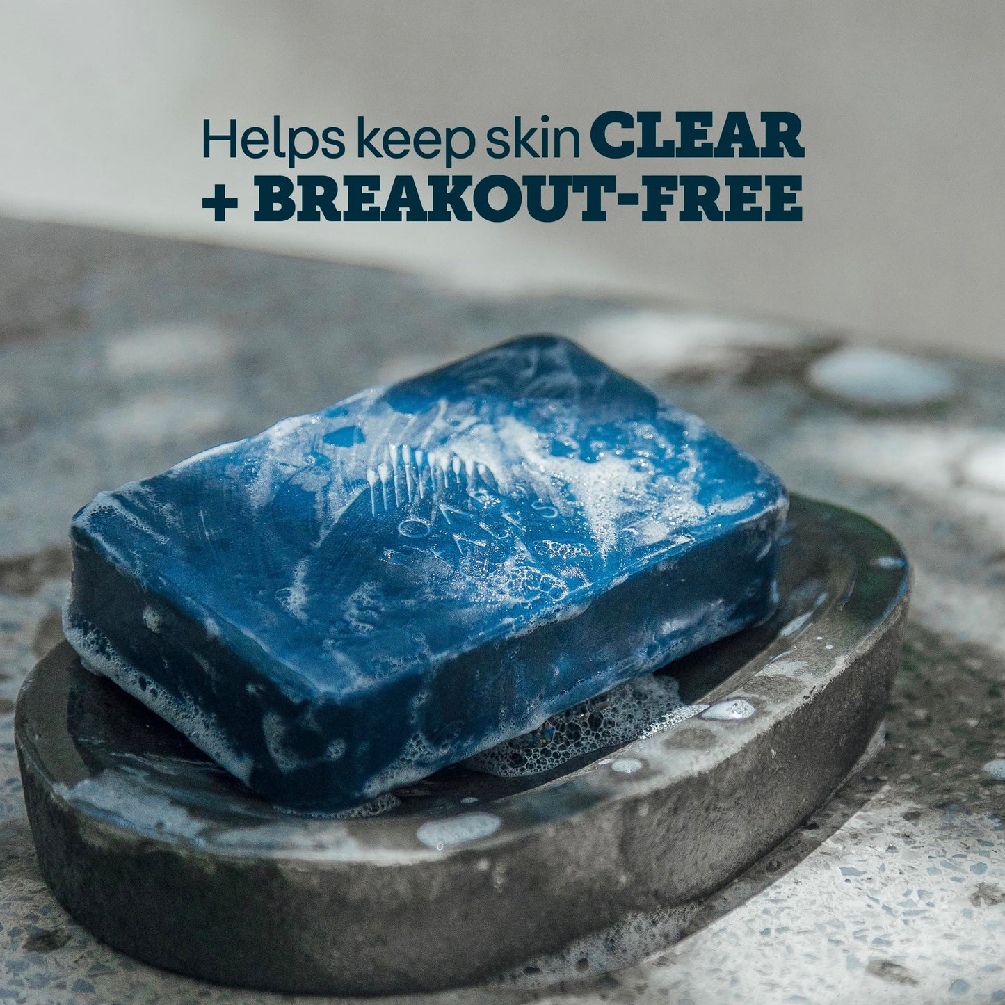 Oars + Alps Exfoliating & Moisturizing Bar Soap for Men, Deep Cleaning Soap, Clean Ingredients, All Skin Types, Blue Charcoal, 1pk