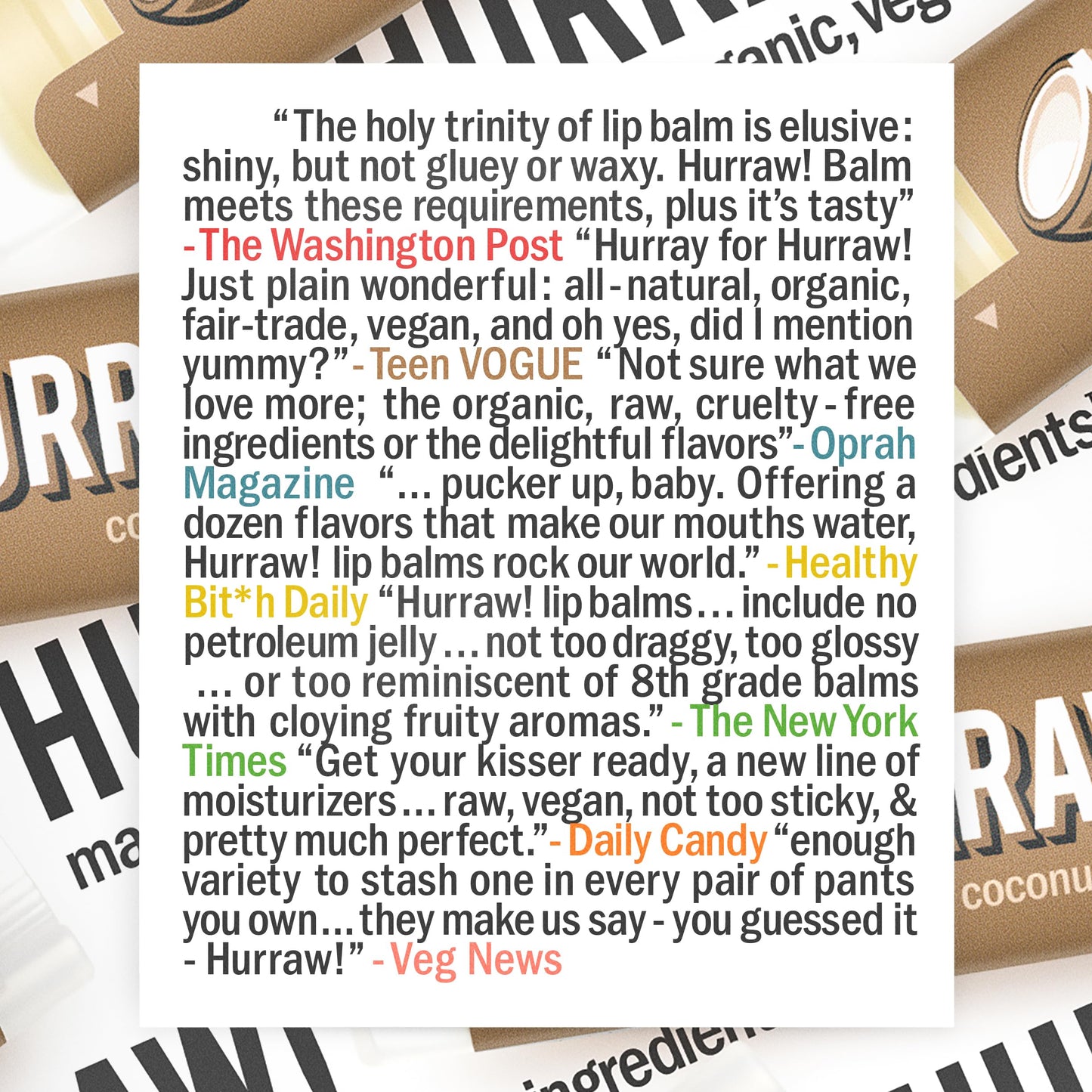 Hurraw! Lip Balms: Staff Favorites, 5 Balm Bundle Pack – Mint, Earl Grey, Coffee Bean, Coconut, Black Cherry (Sheer Red Tint). Organic, Certified Vegan, Cruelty & Gluten Free. All Natural. Made in USA