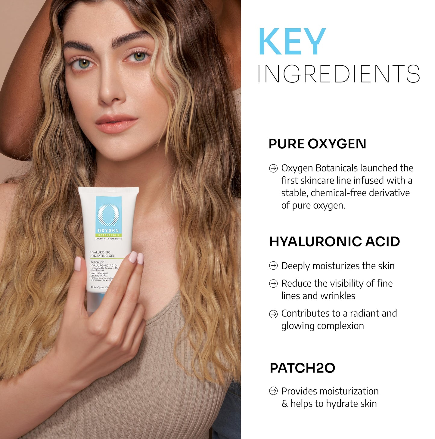 Hyaluronic Hydrating Gel plus PATCH2O -Moisturizing gel for all skin types, light and refreshing formula, daily protection-75ml (Hyaluronic Hydrating Gel)