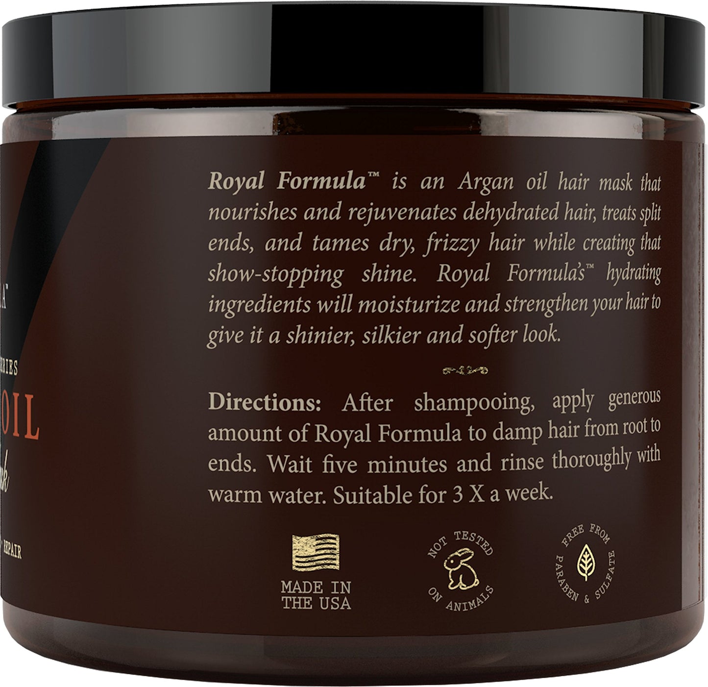 Argan Oil Hair Mask – Deep Conditioning Repair Treatment for Dry, Damaged & Color-Treated Hair | 100% Organic Argan & Almond Oils & Pro-Vitamin B5 – Sulfate & Paraben Free – 8 oz
